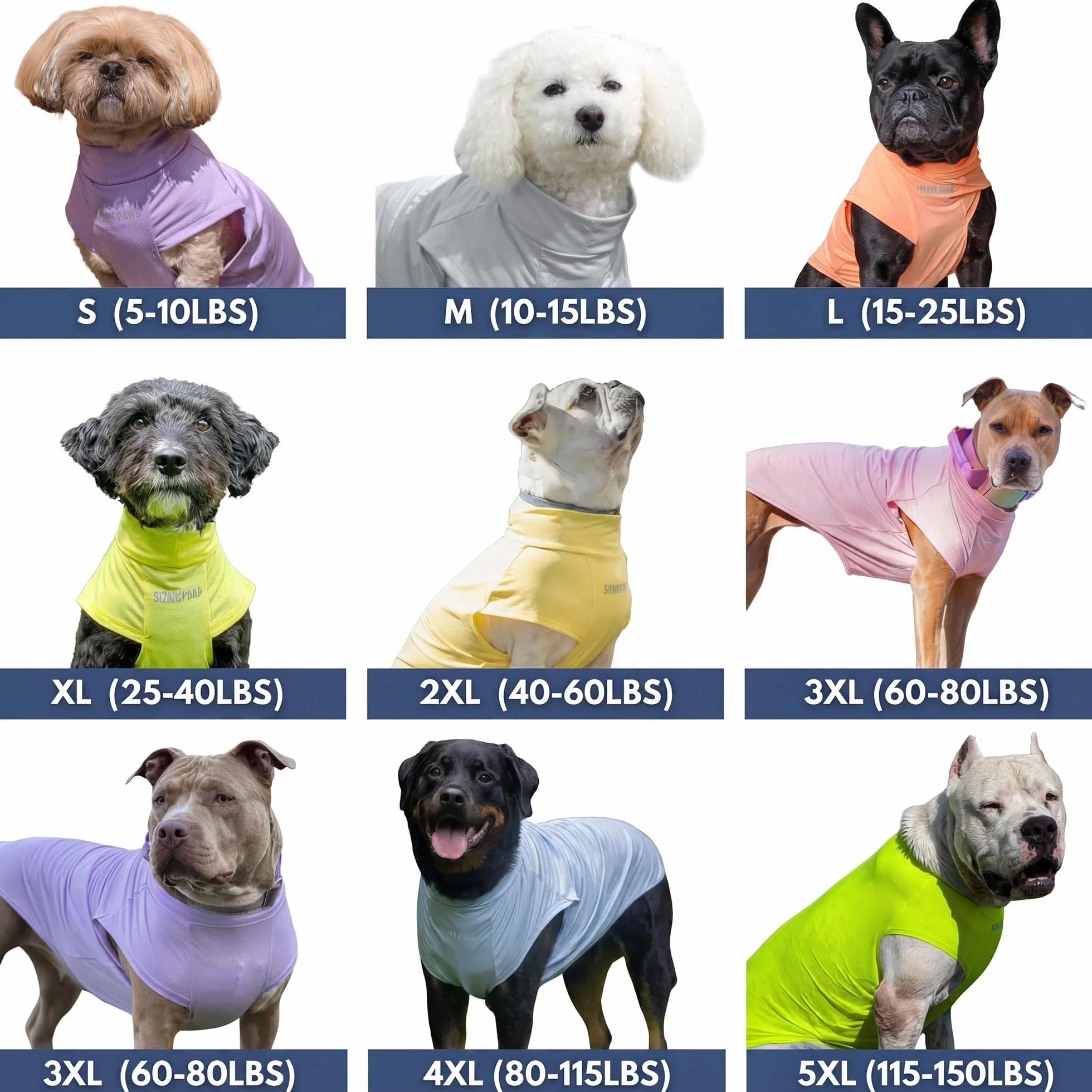 Spark Paws Lot de 2 T-shirts SPF30 Protection UV pour Chiens Peau Sensible Bleu Gris Taille 2XL