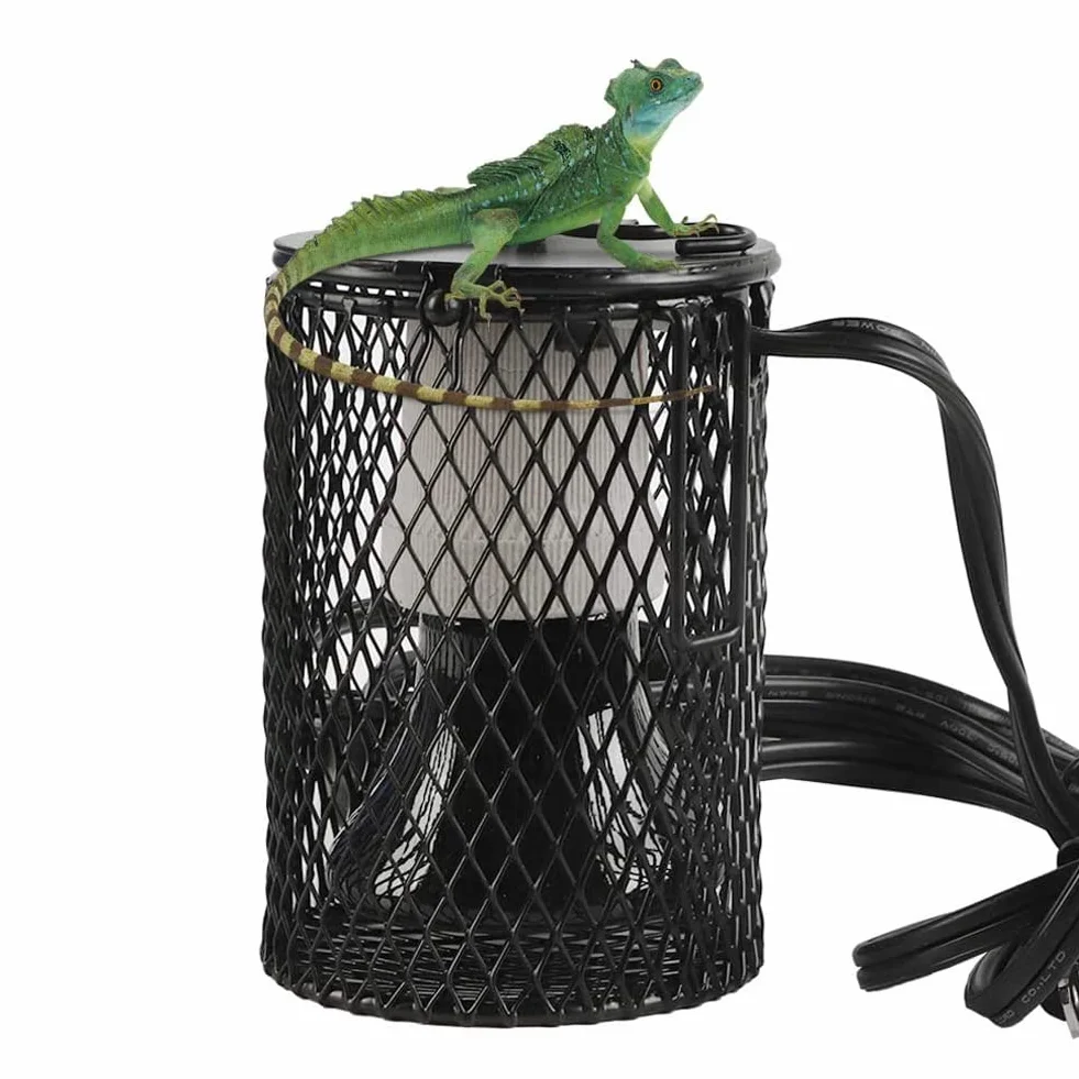 Lampe chauffante pour reptiles 100W céramique sans lumière avec cage