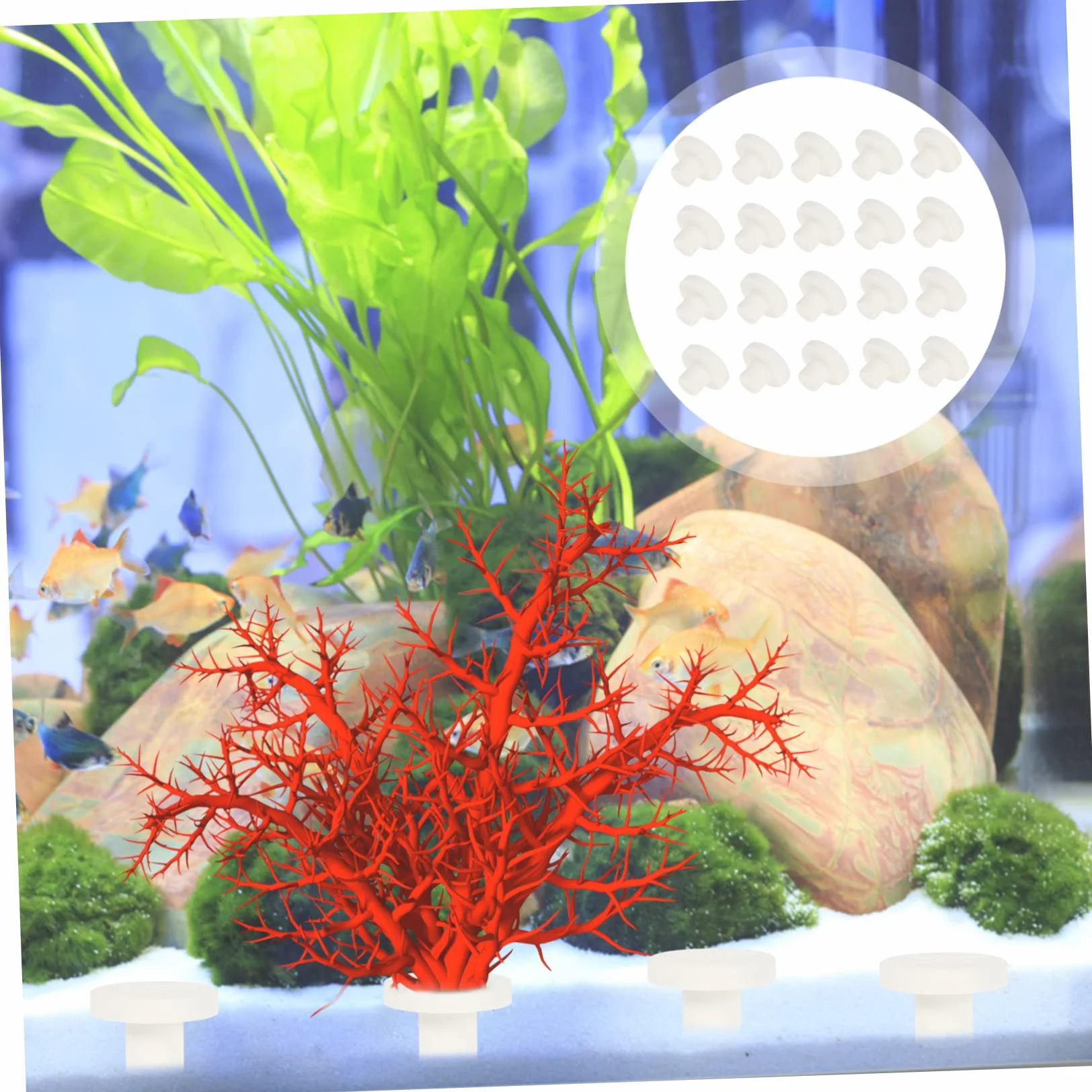 Yardwe Support Construction Céramique 20pcs pour Aquarium Corail
