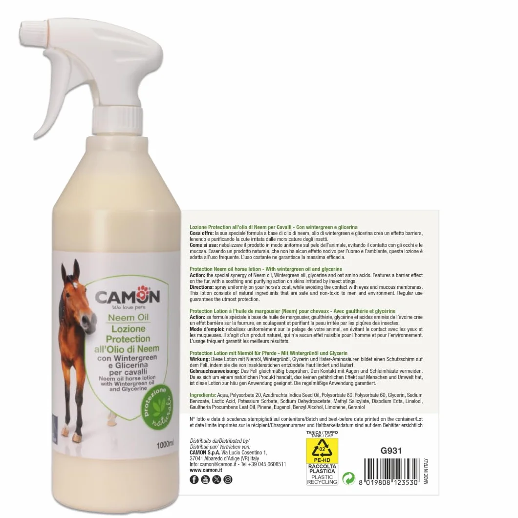 Lotion à l'huile de Neem pour Chevaux 1 Litre