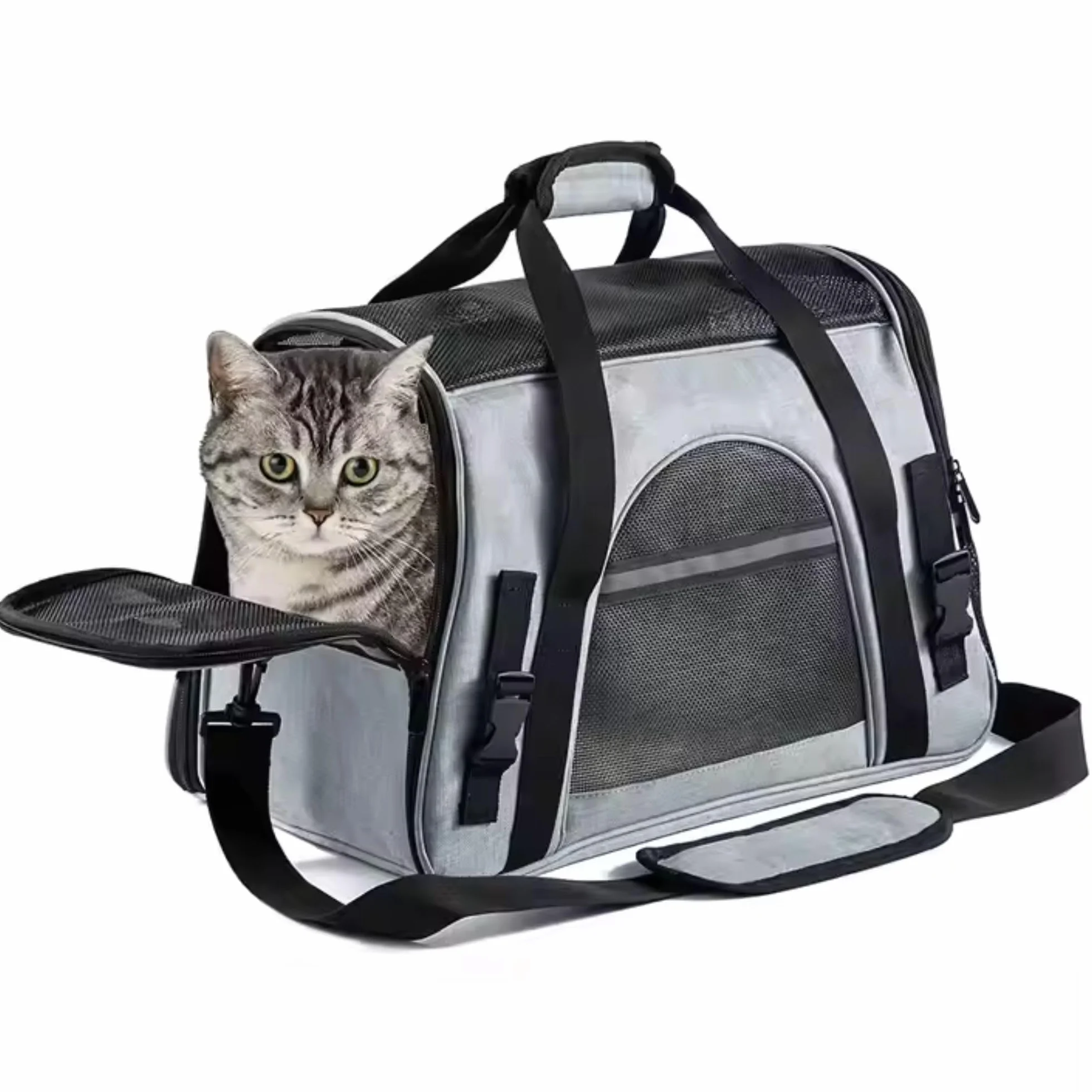 Miawouf Sac Transport Chat Caisse avec Bandoulière Réglable Matelas Confortable 45cm 28cm 25cm Small-Medium 5KG