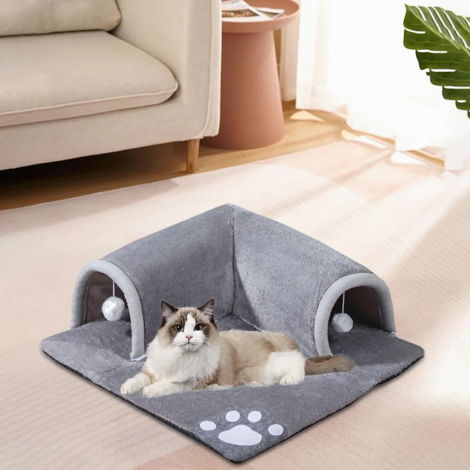Tunnel pour chat - Jouet pour animal domestique - Nichoir portable | amovible pour petits animaux de compagnie, lapins, cochons d'Inde