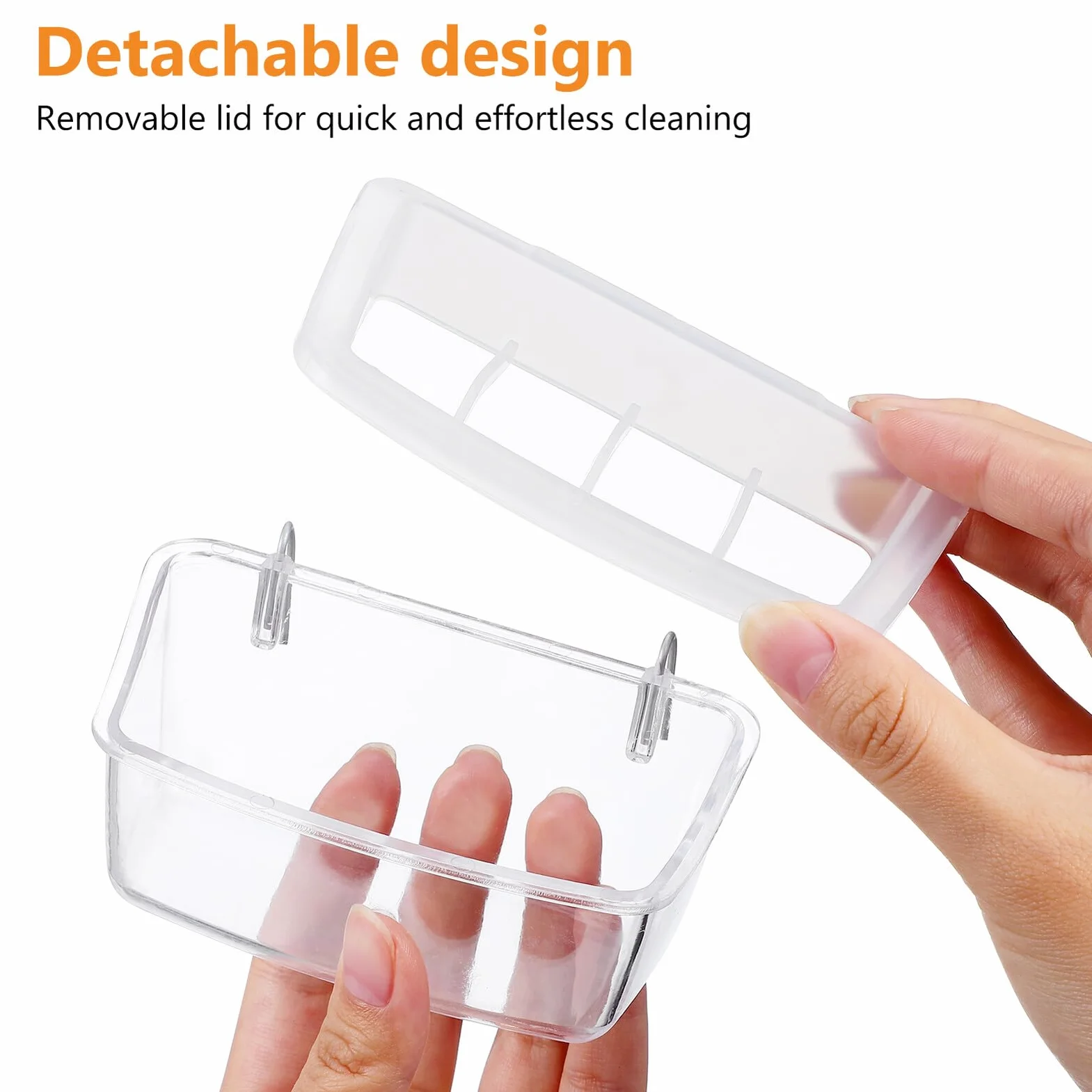 DOITOOL 2 Pièces Mangeoire pour Oiseaux Extérieur Plastique Transparent Suspendue Anti-gaspillage Compatible Cage Perroquets