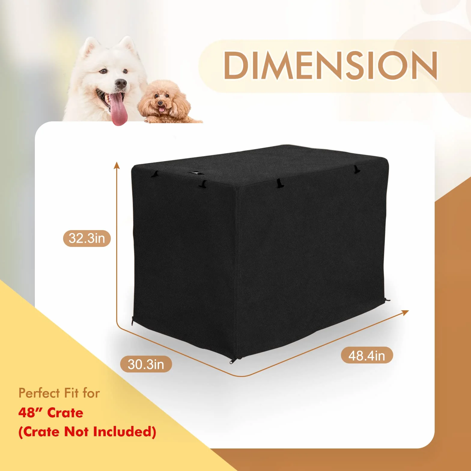 X-ZONE PET Housse de cage à double porte pour chien en polyester 61-121,9 cm