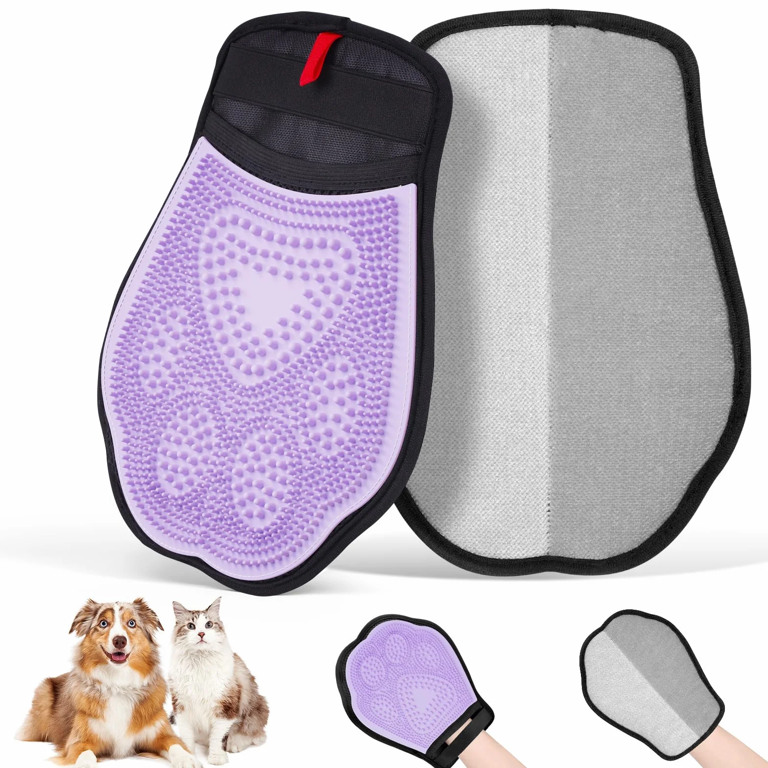 Zivacate Gant Anti Poils Animaux 2 en 1 Amélioré, Brosse Anti Poils Animaux Double Face Électrostatique