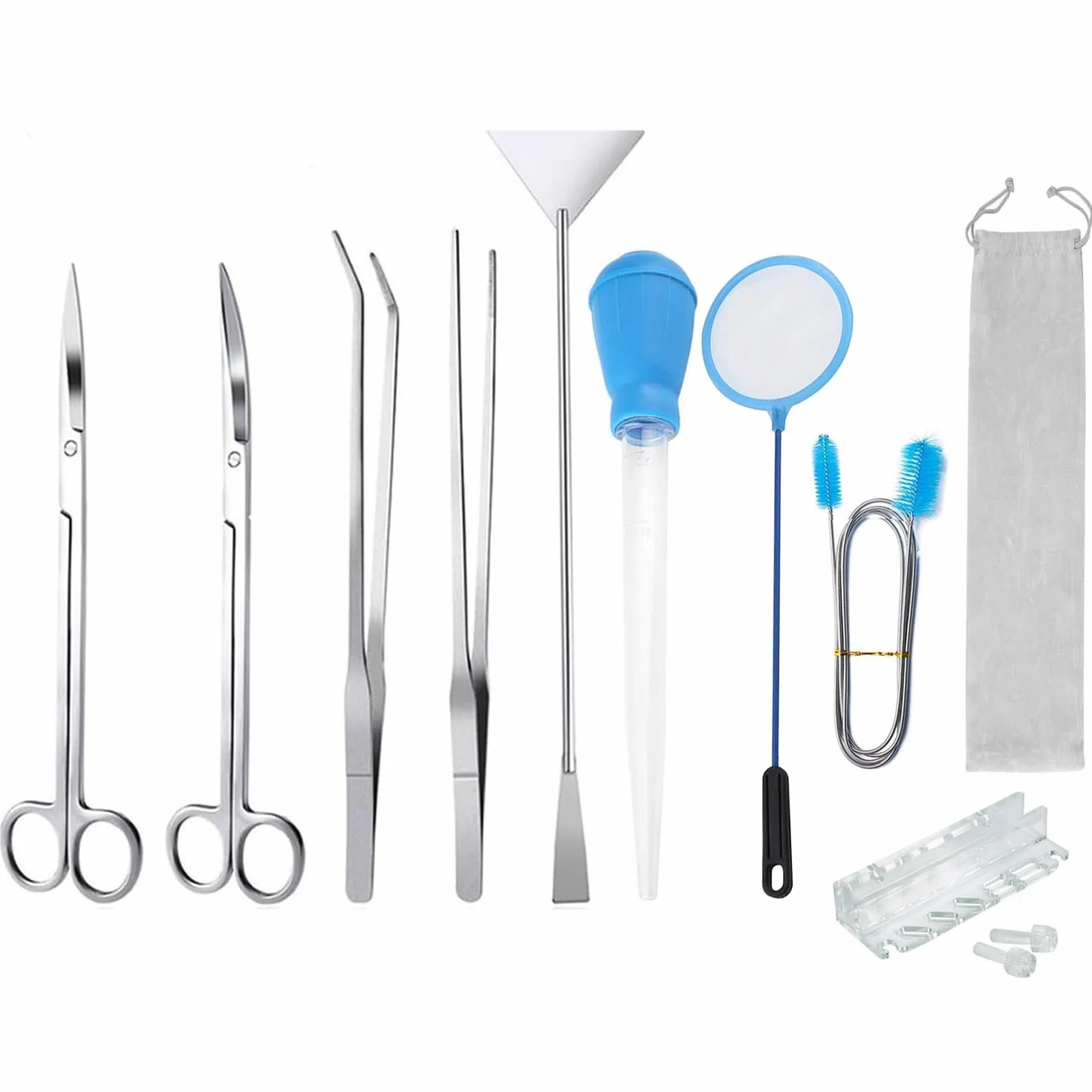 Ensemble d'outils d'aquarium 8 pièces Acier Inoxydable Plantation