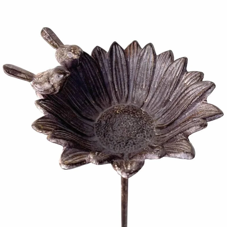 Pique Oiseau en Fonte et Acier Patinée Marron 15x18,5x118cm