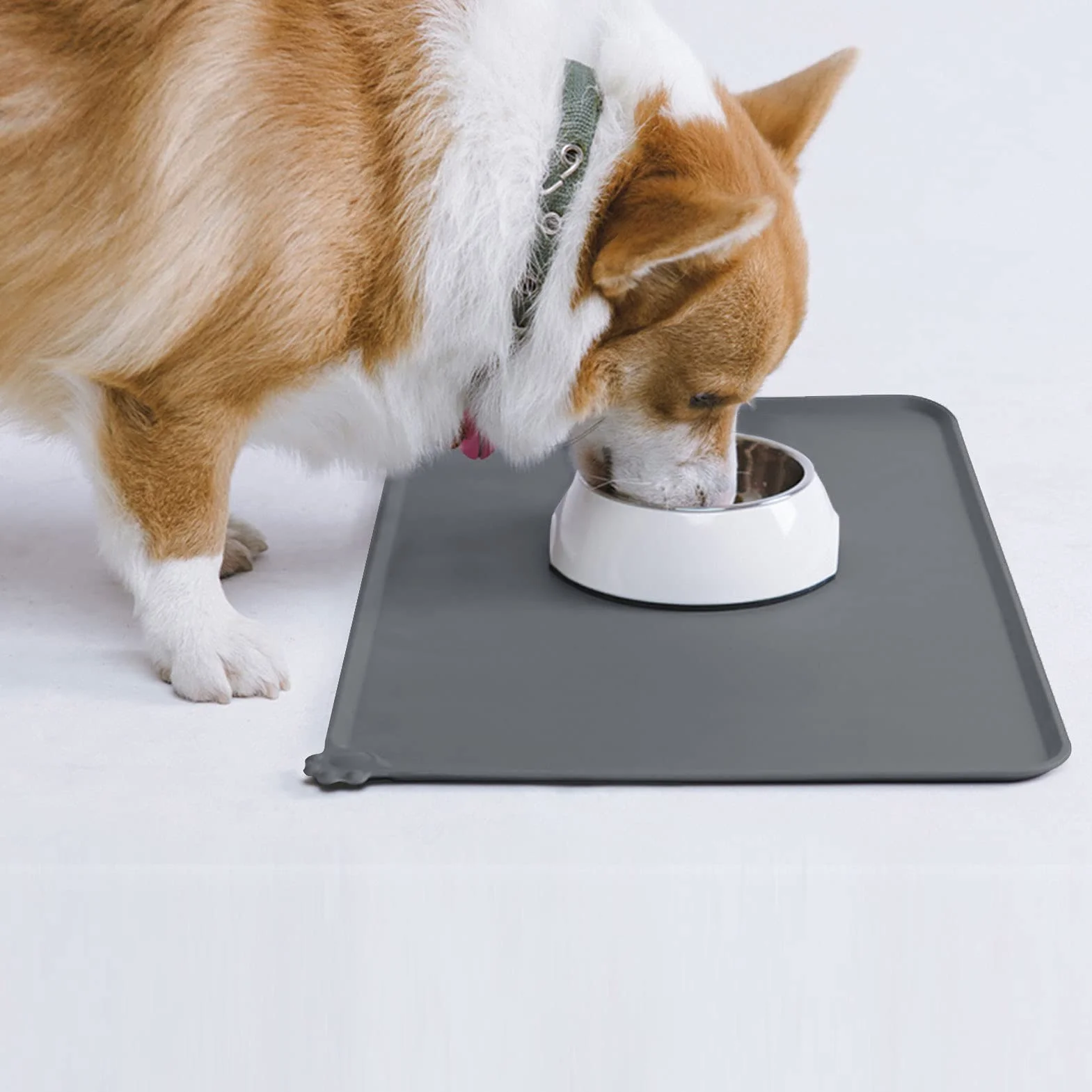 AUDWUD Tapis de nourriture pour chien chat animal de compagnie en silicone étanche , tapis de bol pour animal de compagnie antidérapant, tapis de nourriture pour animal de compagnie.