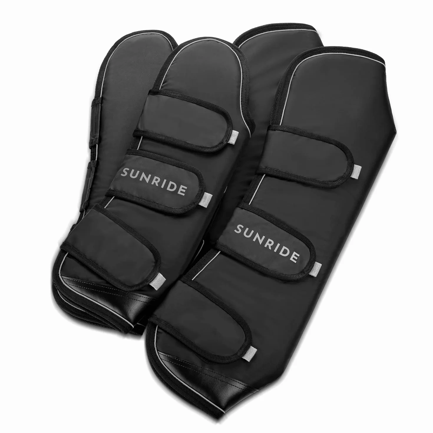 Guêtres de transport pour chevaux SUNRIDE Lot de 4 – Imperméables, respirantes, bandes réfléchissantes