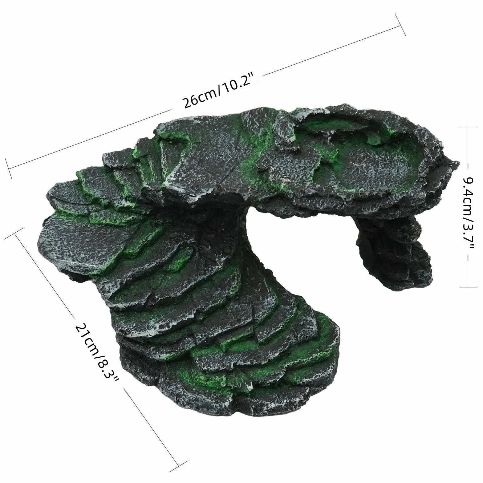 Résine Plate Forme pour Reptiles Tortue Abri Amphibiens Accessoire Décoration