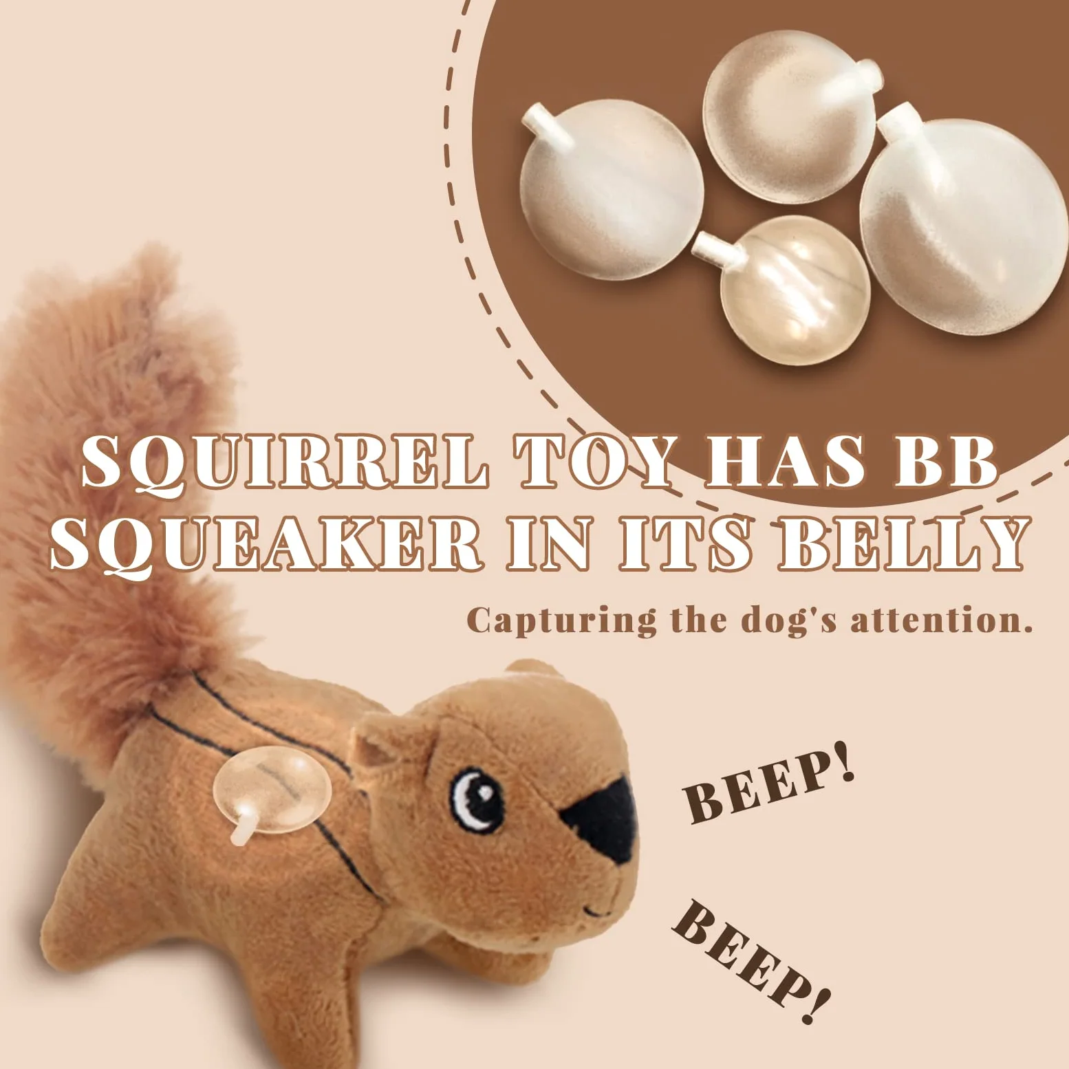 LaiFug Jouet en Peluche pour Chien en Forme d'écureuil caché, Jouet interactif couineur pour Chien, Taille XL