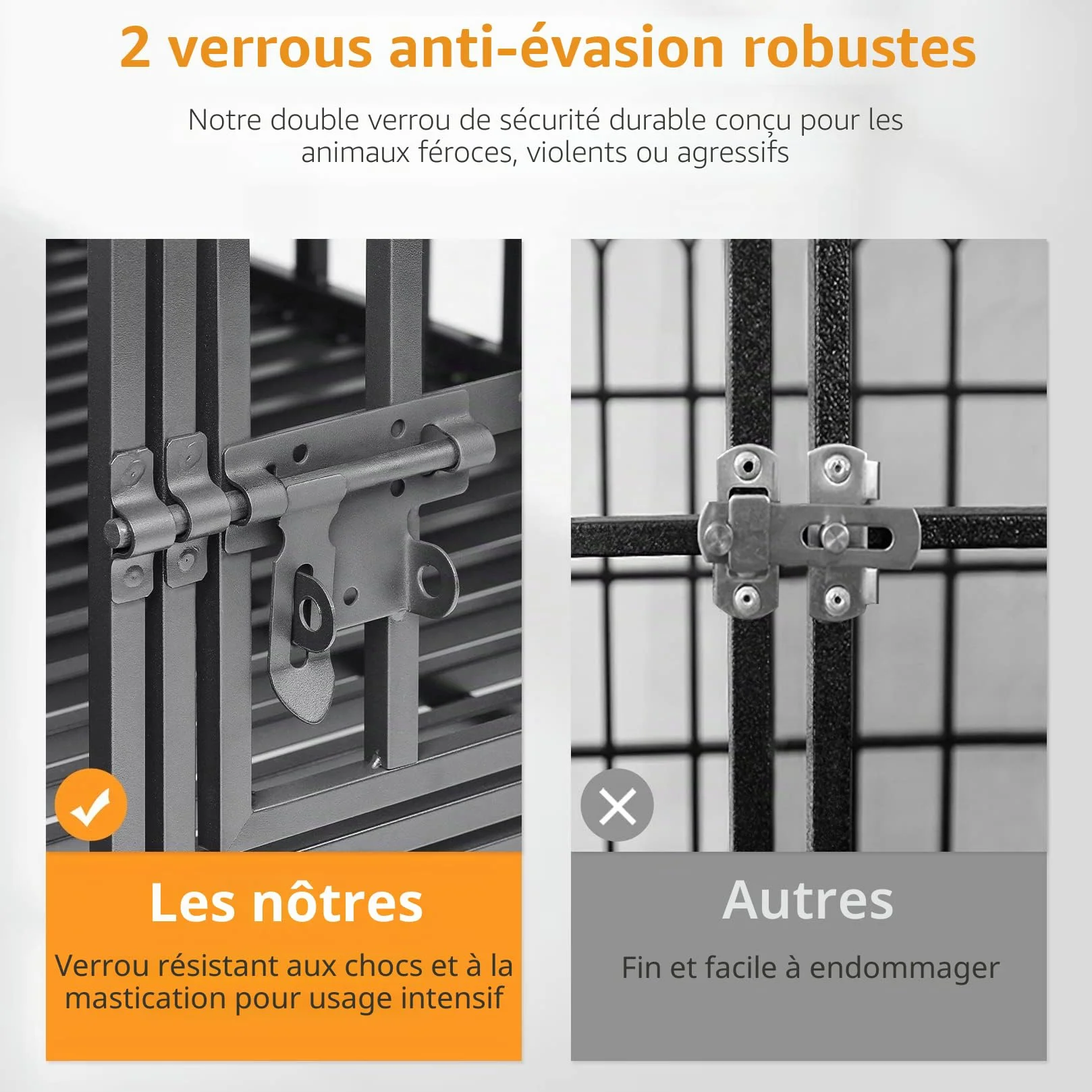 Cage Chien Interieur Solide Métal 117x96x84cm Grand Chien Caisse Transport XXL Roulette 3 Porte Plateau Amovible