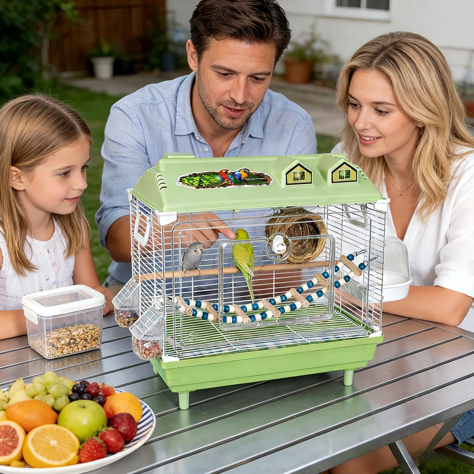 Cage pour Calopsitte Transporteur Transparent Portable pour Calopsittes | Habitat Pour Perruches Avec Perche En Bois pour Perroquets Cacatoès Aras Conures et Canaris d'Intérieur