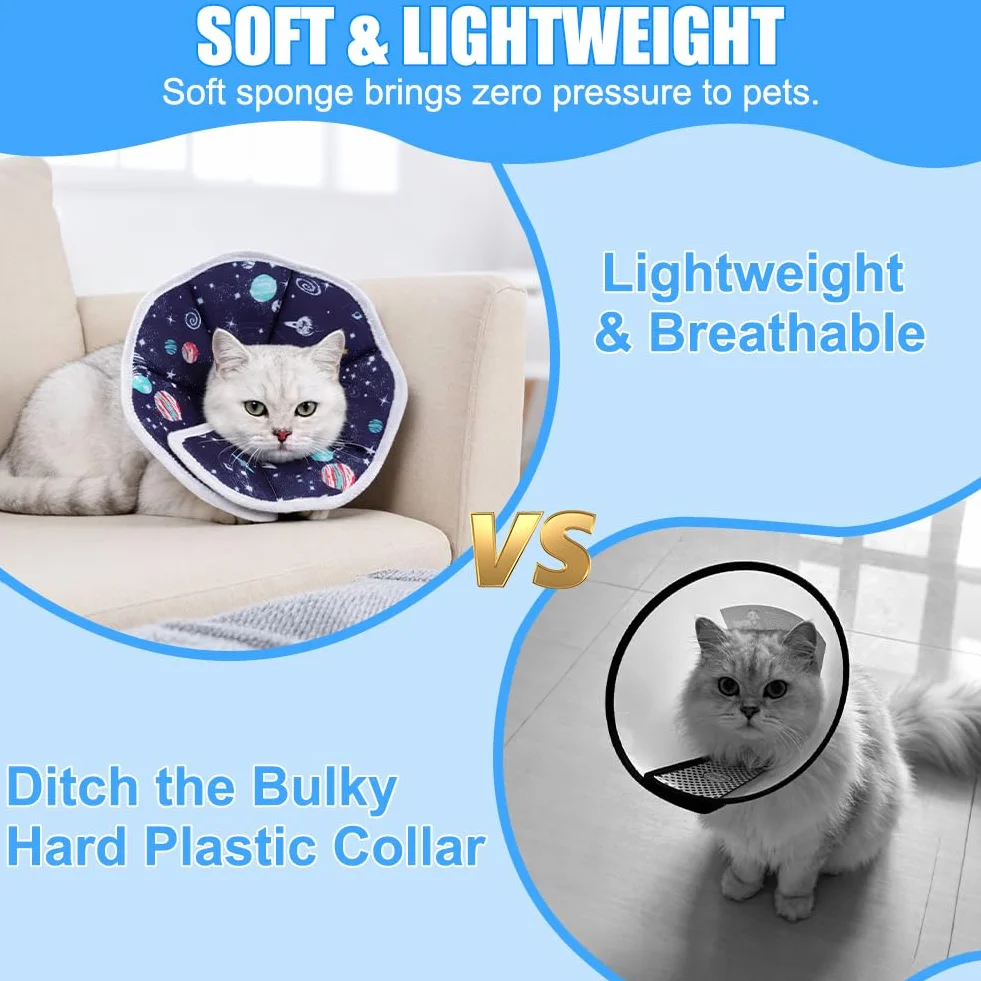 Collier de Protection Chat S Tour de Cou 16–23 cm Ajustable Anti-mordillement Post-opératoire