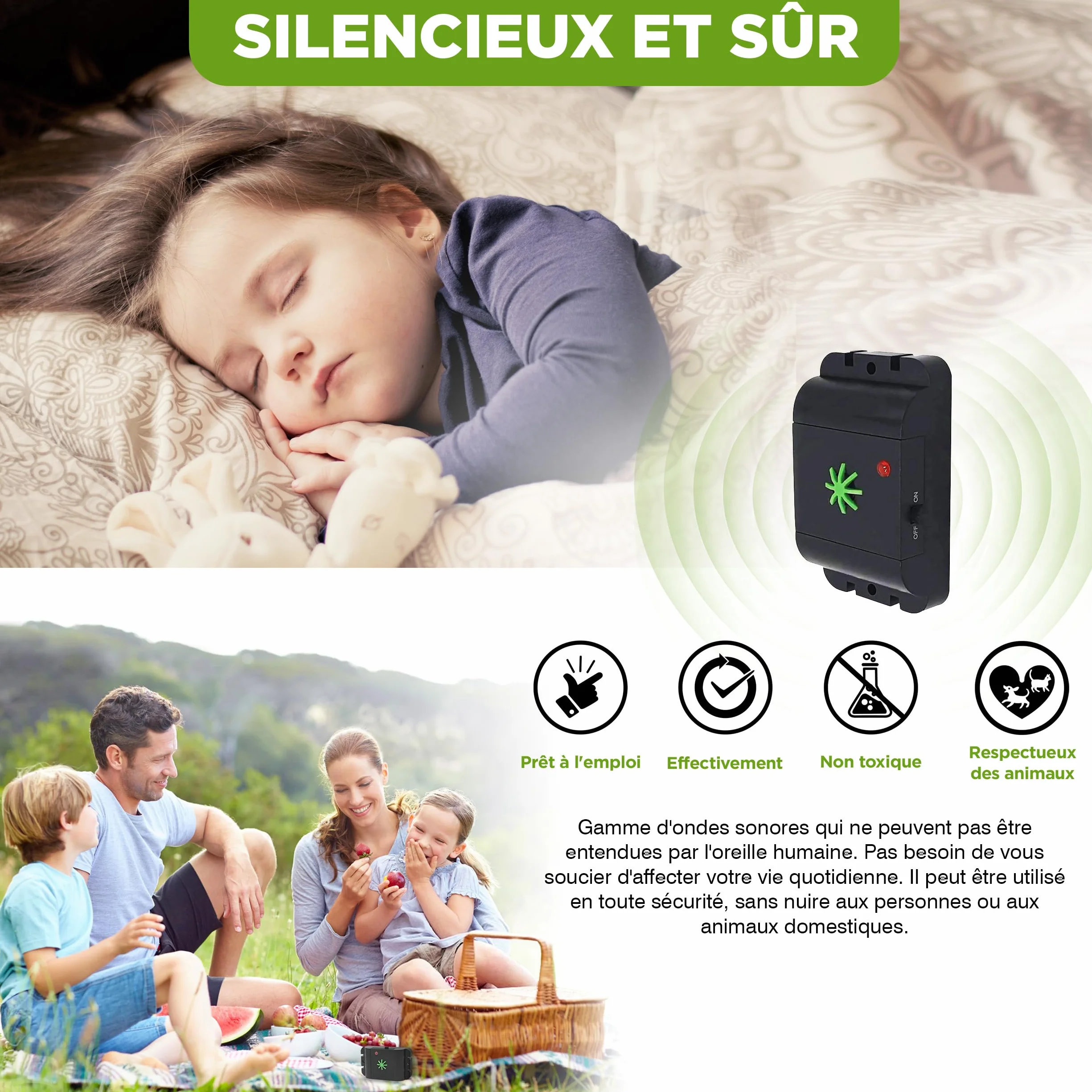 ISOTRONIC® Répulsif Ultrason pour Chiens et Chats, 3 pièces, sans Danger