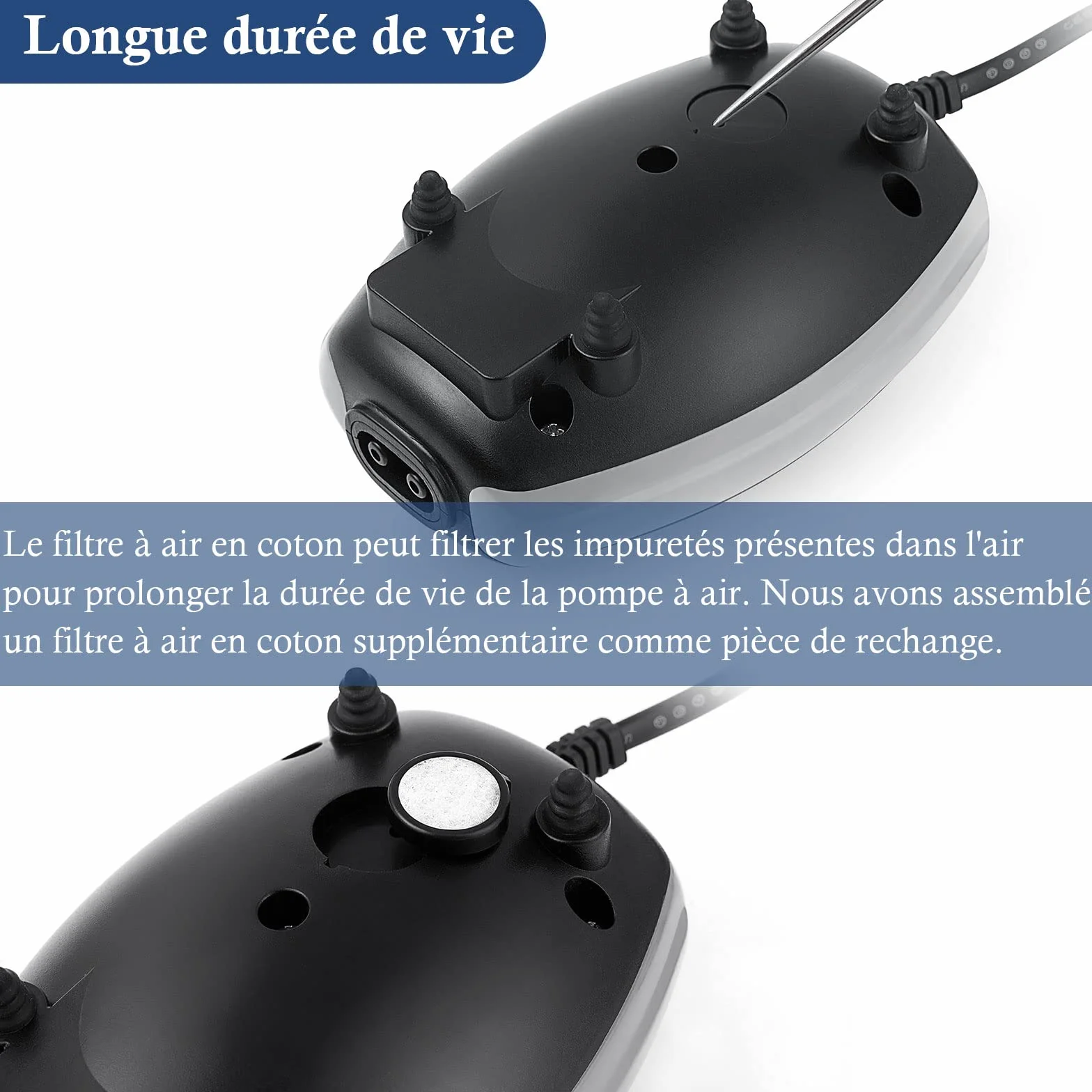 Pompe à Air pour Aquarium 300L/H Bulleur Silencieux Réglable 1–450L