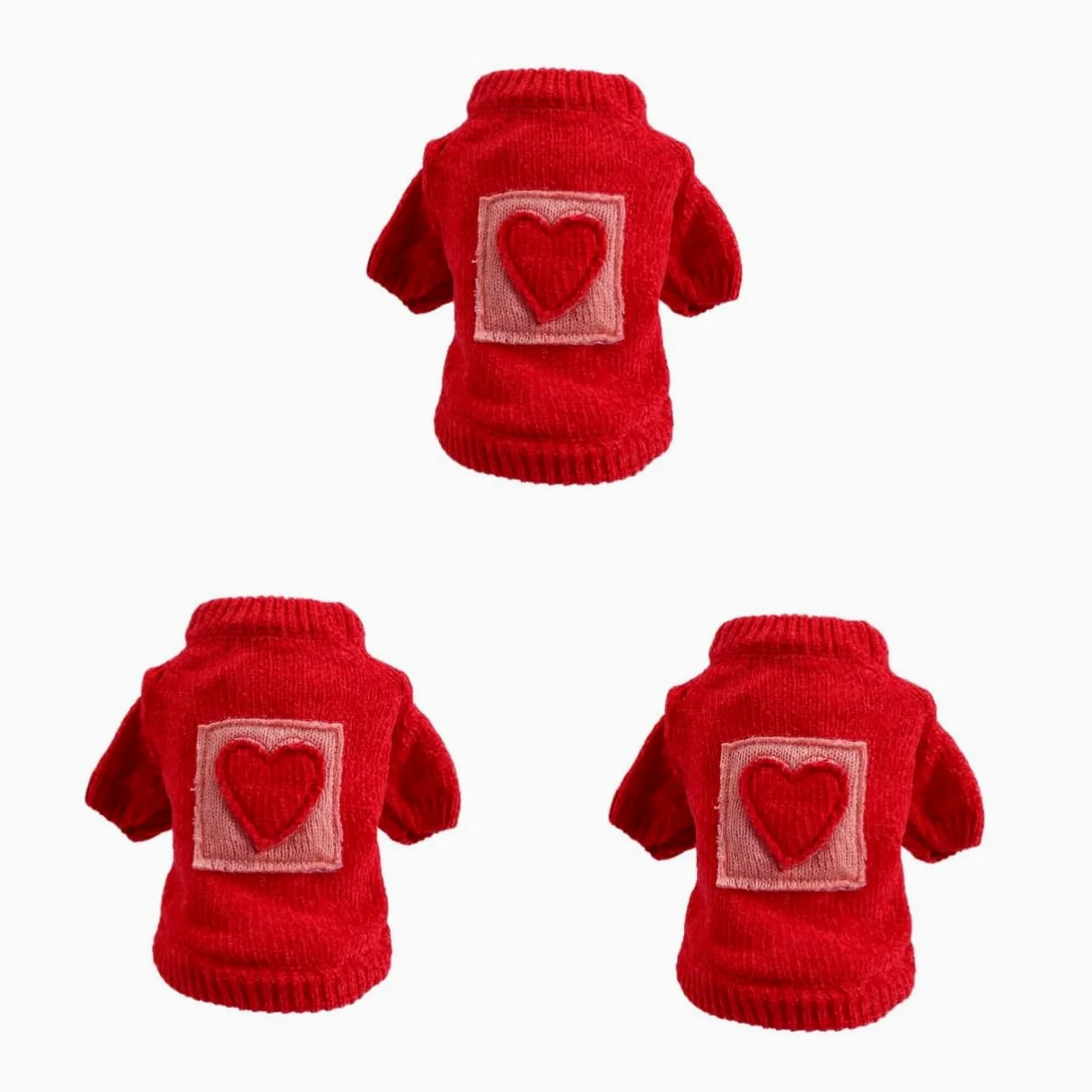 BESPORTBLE Ensemble De 3 Pièces pour Animal De Compagnie Pull Chaud Motif Cœur Manteau pour Chien pour Une Occasion Spéciale