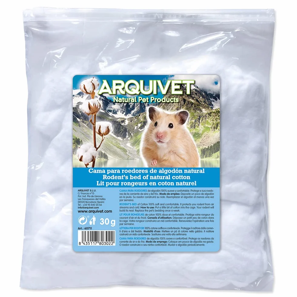 ARQUIVET Lit en coton pour hamsters 30 g naturel doux et chaud