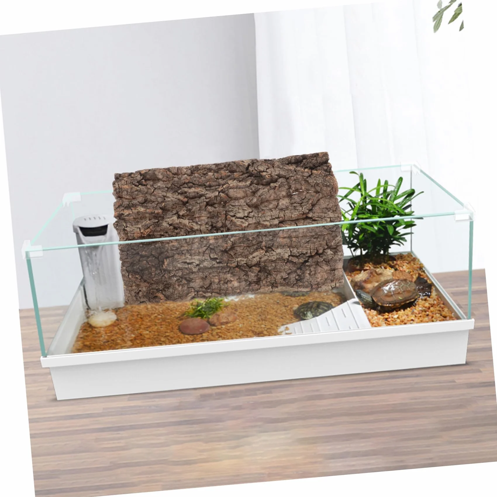 Kisangel Plaque De Décoration Écorce De Liège Naturel pour Terrarium Et Aquarium Arrière-Plan Écorce pour Reptiles Et Poissons Installation Facile Et Esthétique