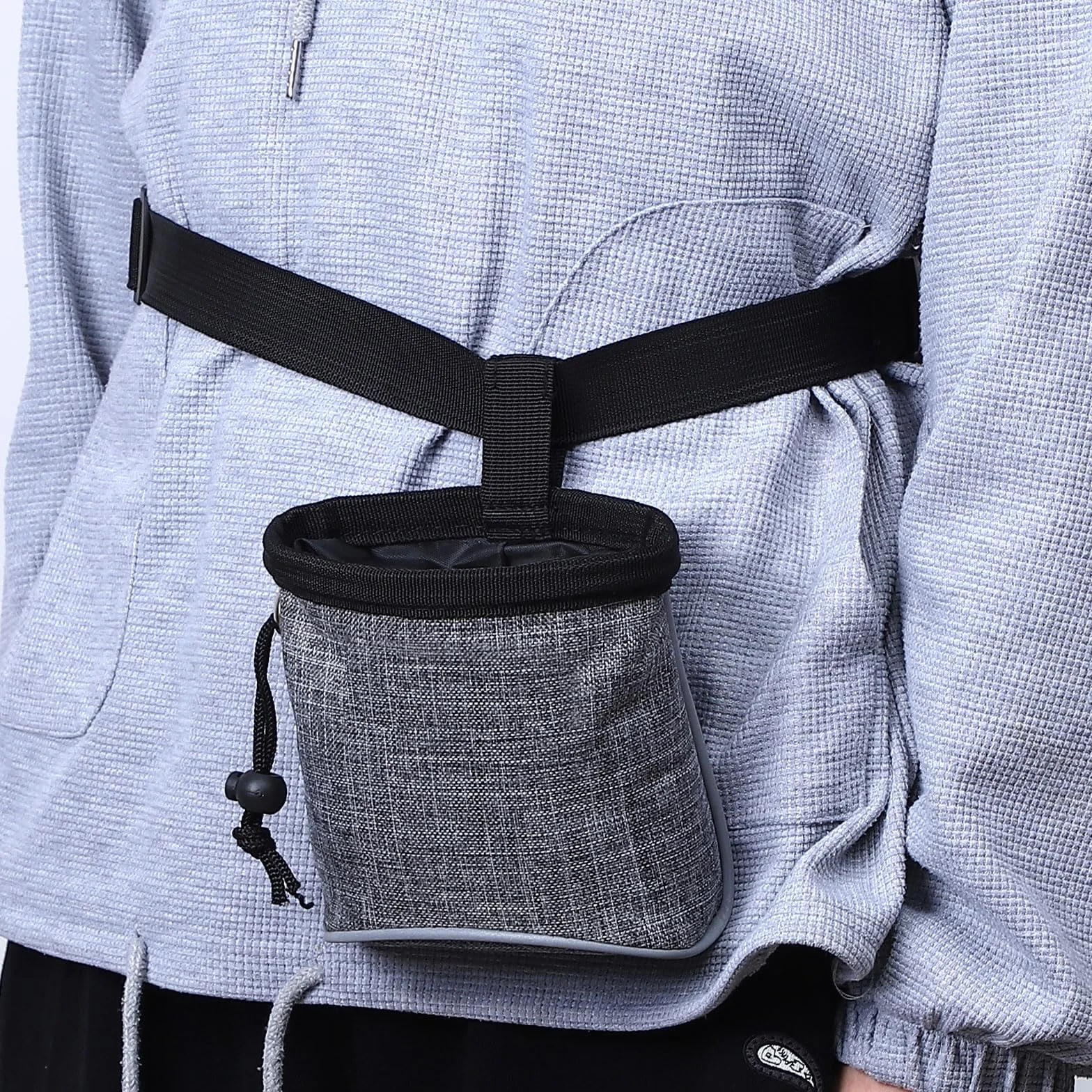 Sac d'entraînement pour Chiens avec Distributeur de Sacs à Crotte et Ceinture Ajustable Gris