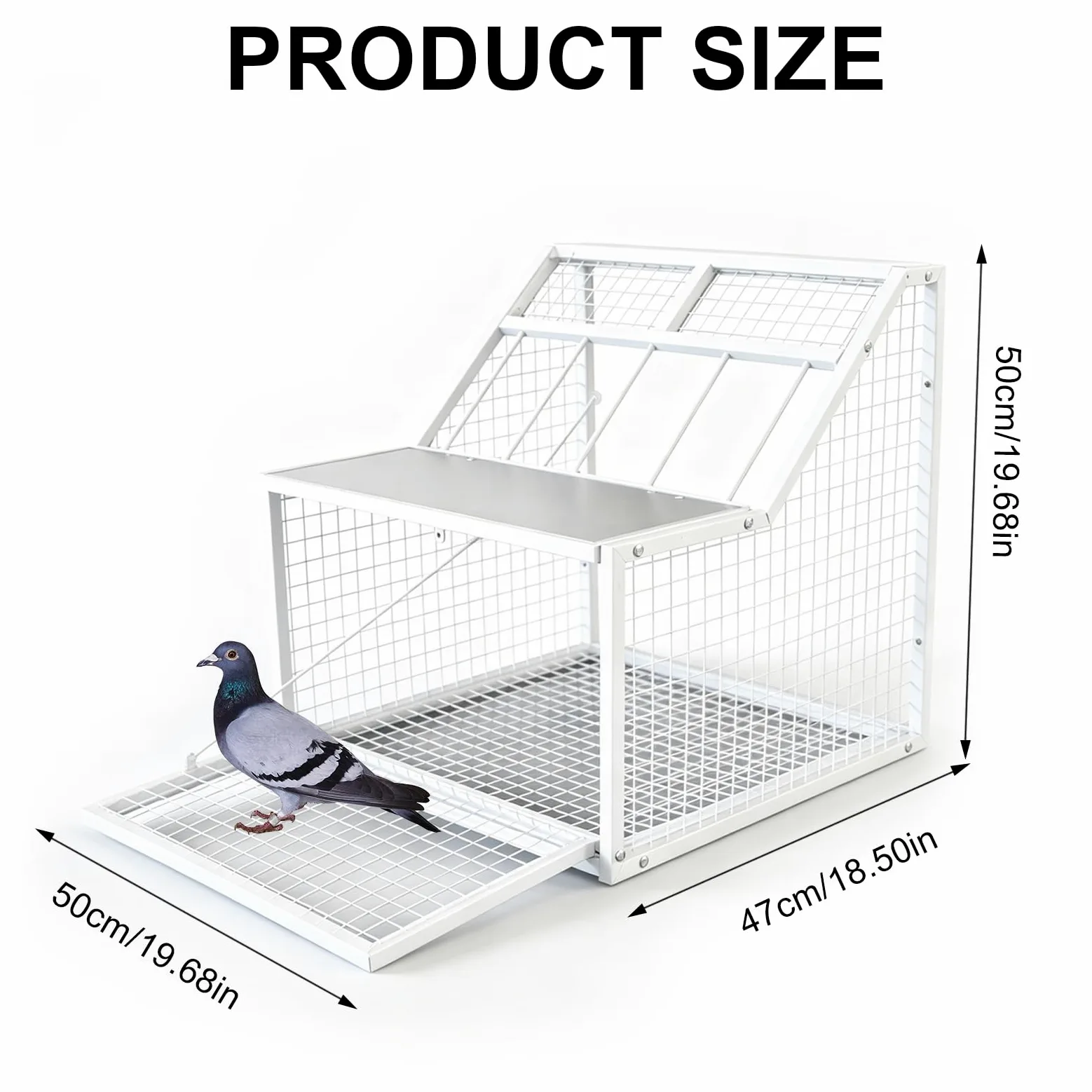 Cage à Pigeons Pliable en MéTal avec 4 EntréEs Et Trappe Amovible pour Pigeons Perroquets Perruches Et Autres Oiseaux De Jardin Balcon Cour 54x47x50 Cm