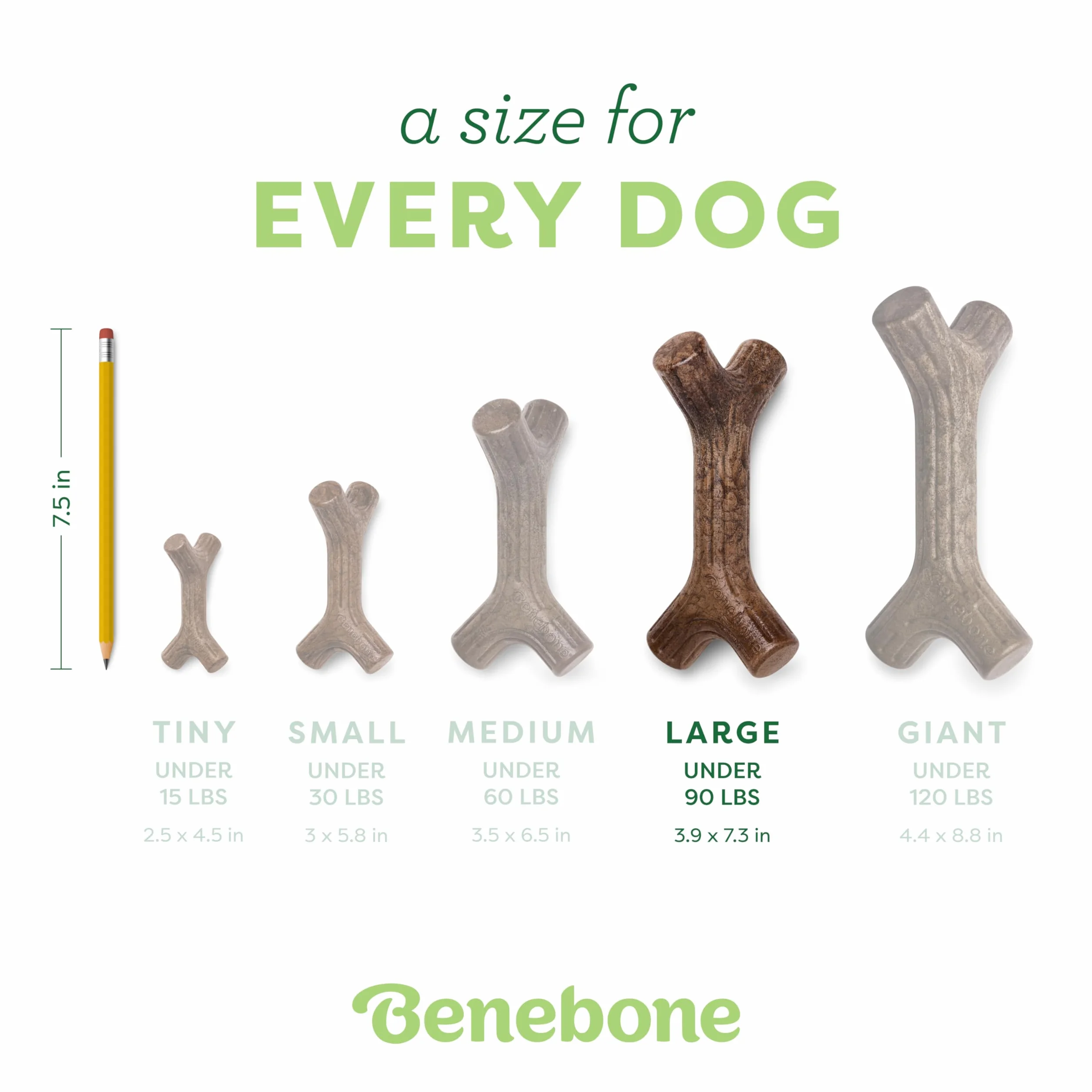 Benebone Bâton à mâcher Indestructible pour Grands Chiens, Saveur Bois d'érable, Durable et Résistant