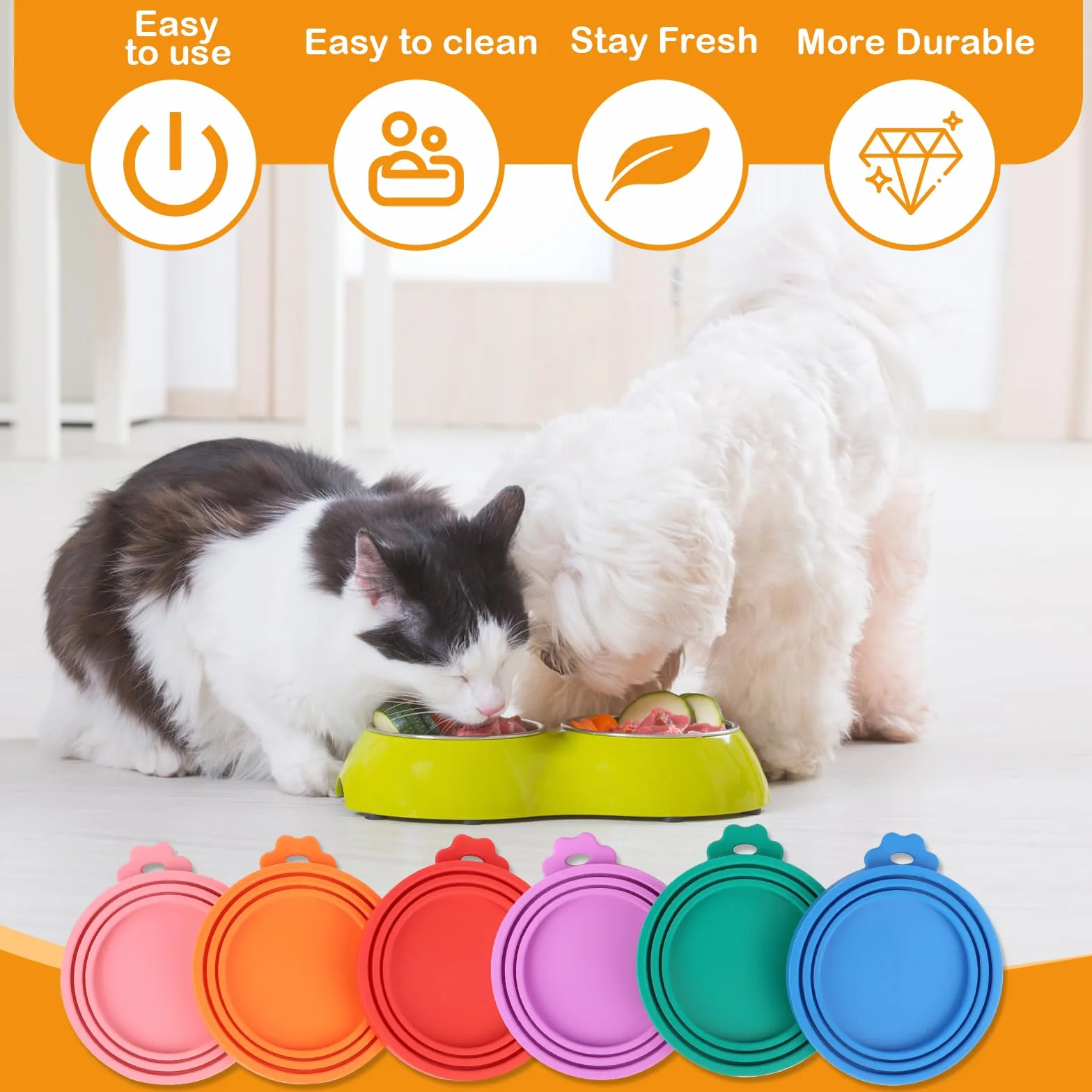 Couvercles Silicone Conserve 6 Pièces, Coque Silicone Taille Multiple