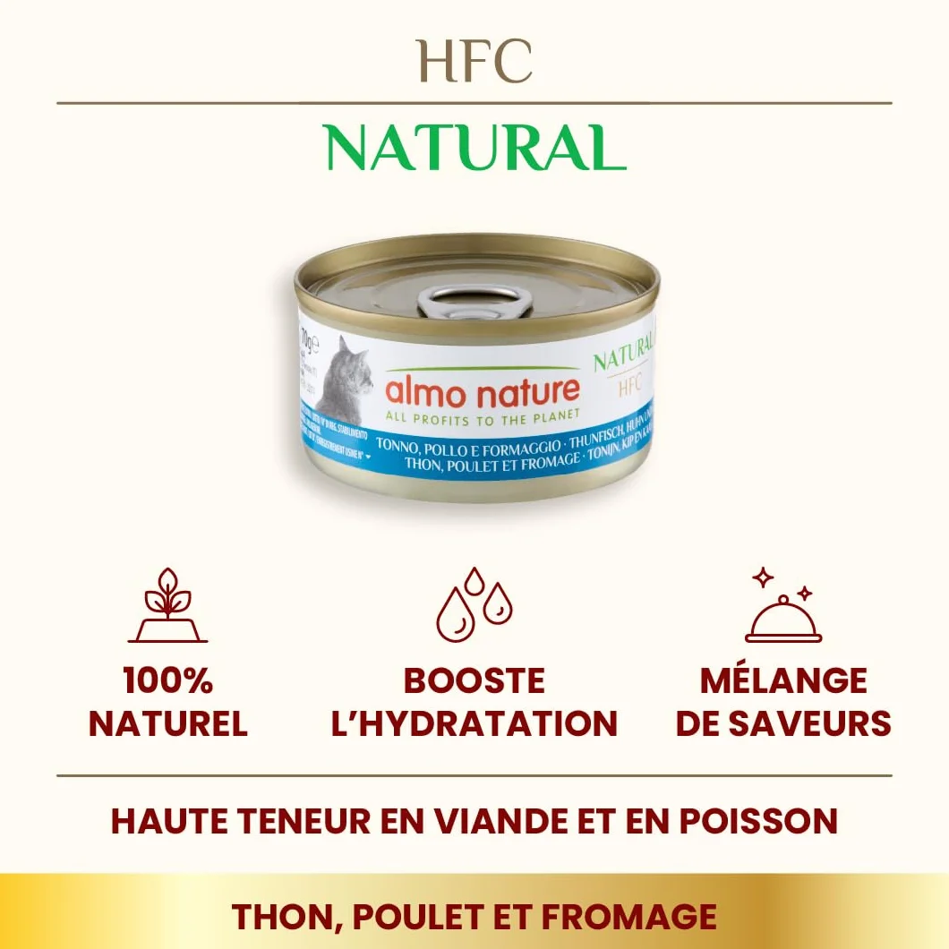 Almo Nature HFC Natural Assortiment au Thon Nourriture Naturelle Chat 6 x 70 g