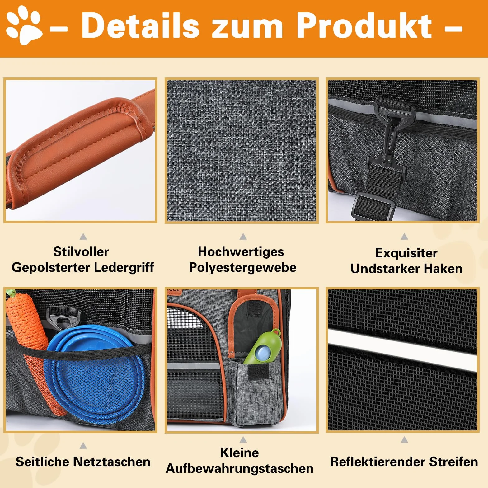 Sac de transport pliable pour chat, chien jusqu'à 7 kg, respirant, pour chiens de taille moyenne, petits chiens, chats, sac de transport pour chien