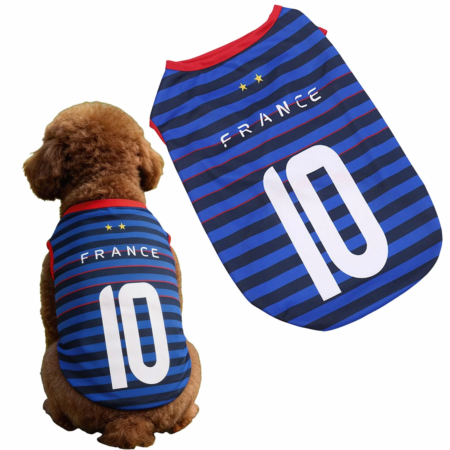 Maillot de Foot pour Chien sans Manches Thème National Vêtement de Sport T Shirt Petit Moyen Grand Chien