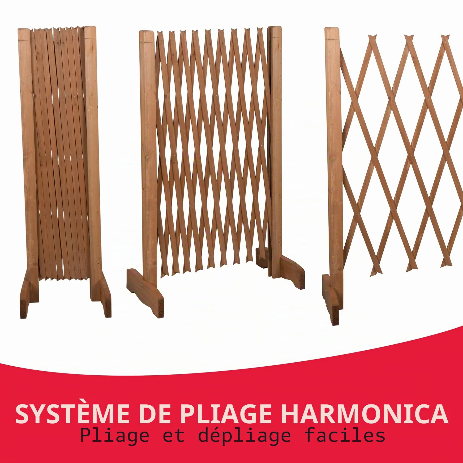 Maxxpro Barrière de Chien en Bois - Largeur Extensible 30-140 cm - Barrière Autoportante