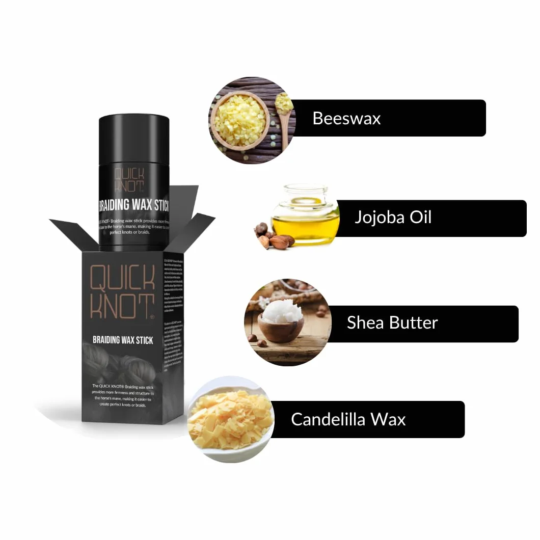 Braiding Wax Stick 40 ml cire chevaux beurre karité cire abeille huile jojoba