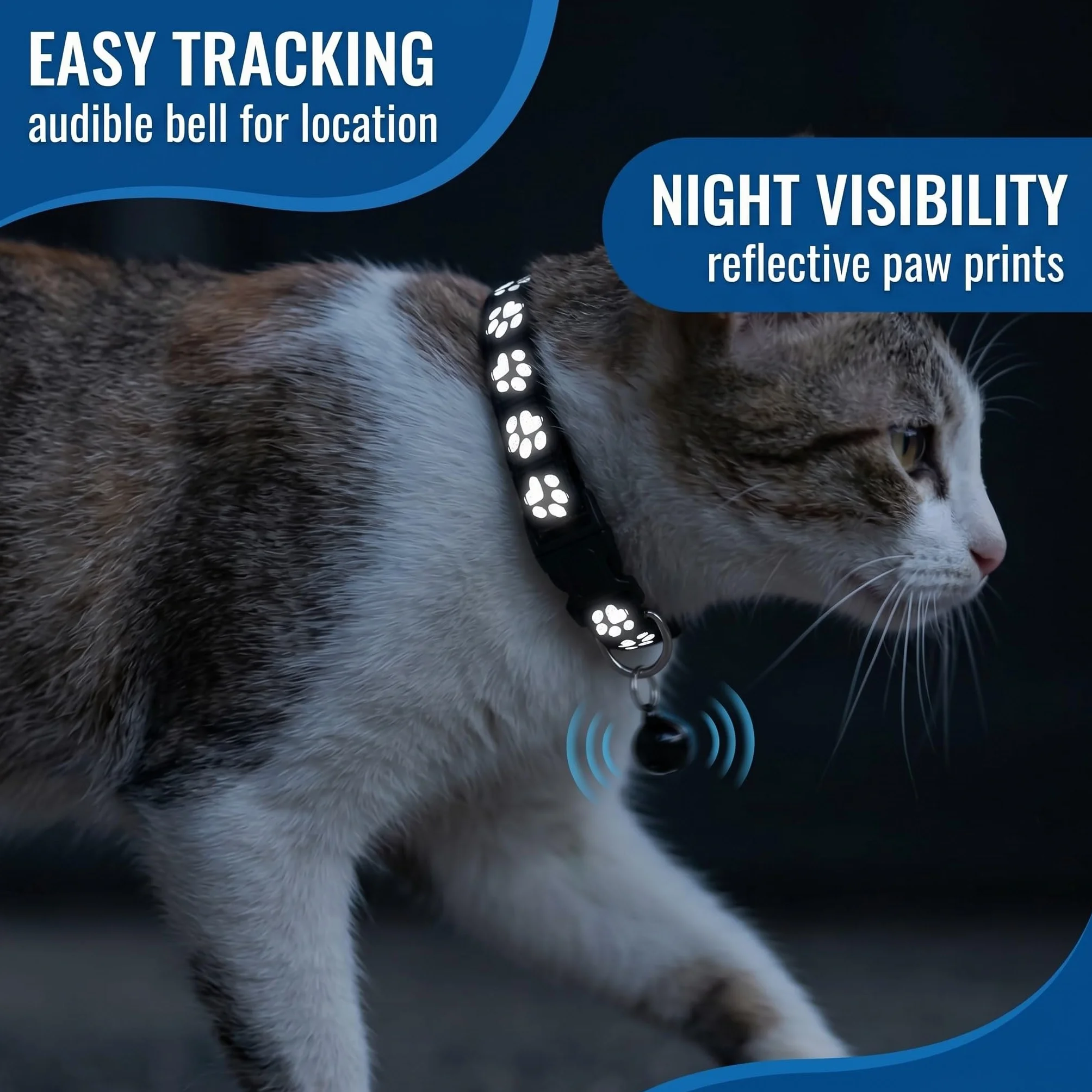 Collier Chat Sécurité Anti-Étranglement 2 Pièces Réglable 19-32 Cm Noir