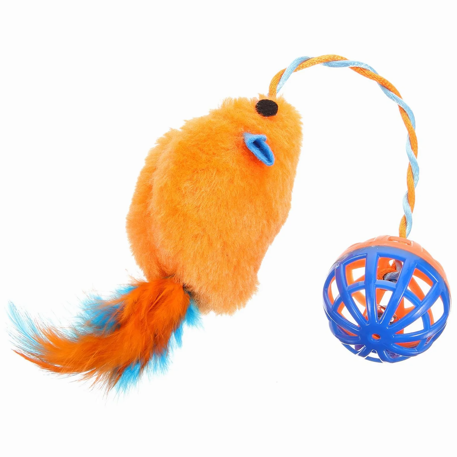 Chaton Interactif en Peluche et Plastique avec Clochette, D'entraînement pour Chat pour Intérieur, Soulagement de L'ennui et Exercice