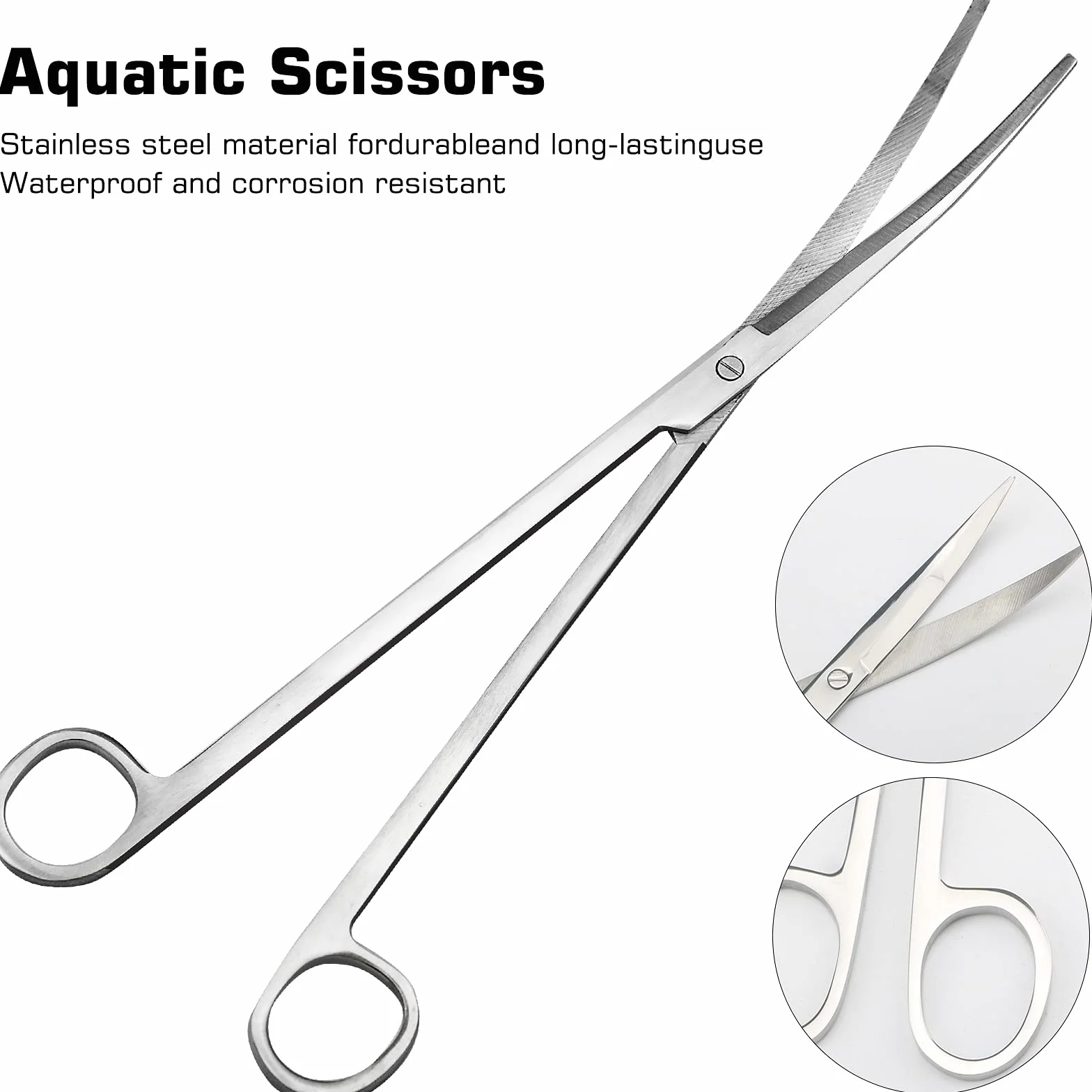 Ensemble d'outils d'aquarium 4 en 1 pinces longues ciseaux spatule kit de nettoyage et de démarrage pour plantes aquatiques argent