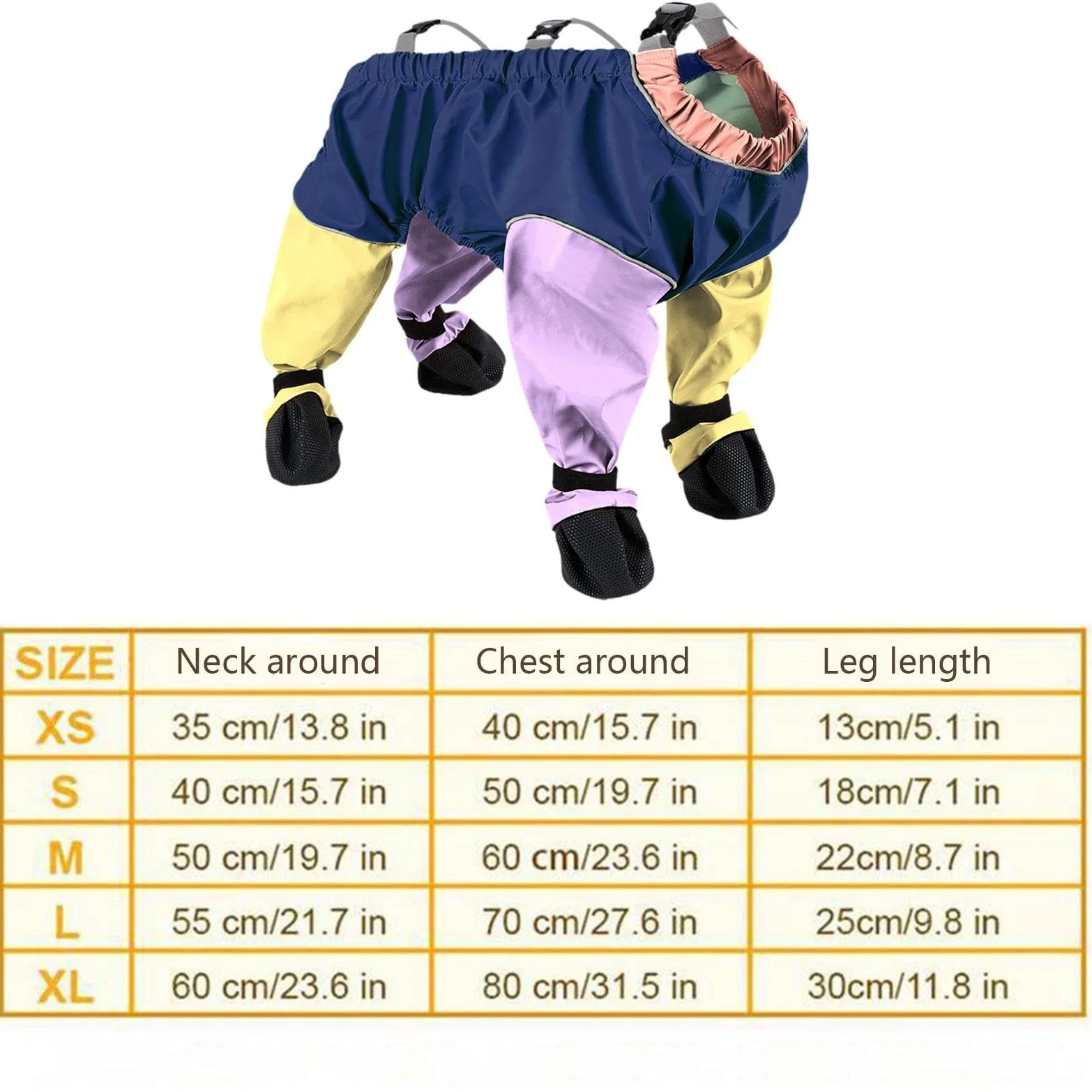Imperméable pour Chien, Réglable, Respirant, Doublé Polaire, Imperméable, Convient Aux Chiens de Taille Moyenne, Multicolor M