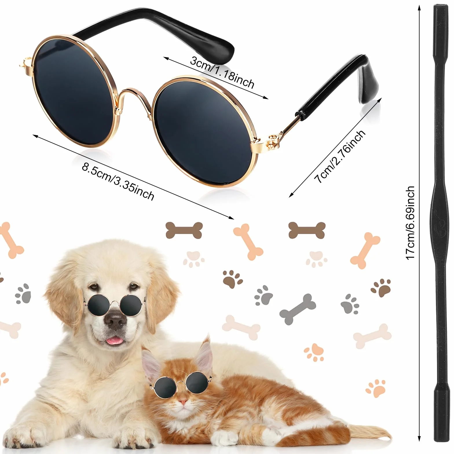 Jadive Casquette de Baseball pour Chiens Chat Lunettes de Soleil avec Silicone Antidérapant Chapeau de Soleil Réglable avec Trous pour Oreilles Coiffe de Plage pour Chiots(Rose,Petit)