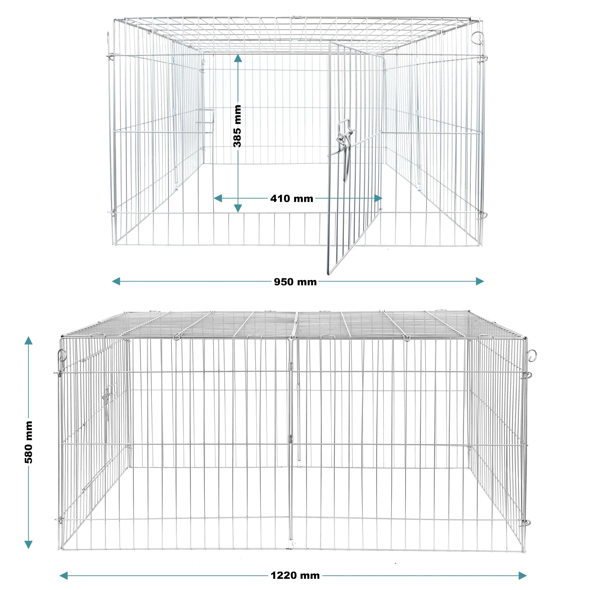 Wiltec Parc Enclos pour Petits Animaux domestiques - 122 x 95 x 58 cm - Clôture Cage avec Bâche Protection Solaire Cage - pour Cochons d'Inde Hamster