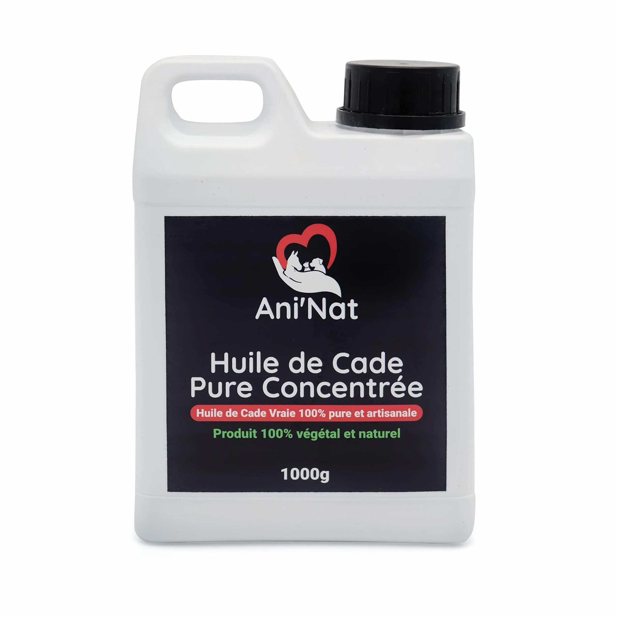 AniNat Huile de Cade Pure Concentrée 100% Naturelle - Soin des Pattes des Poules, Sabots Chevaux - Bidon 1000g