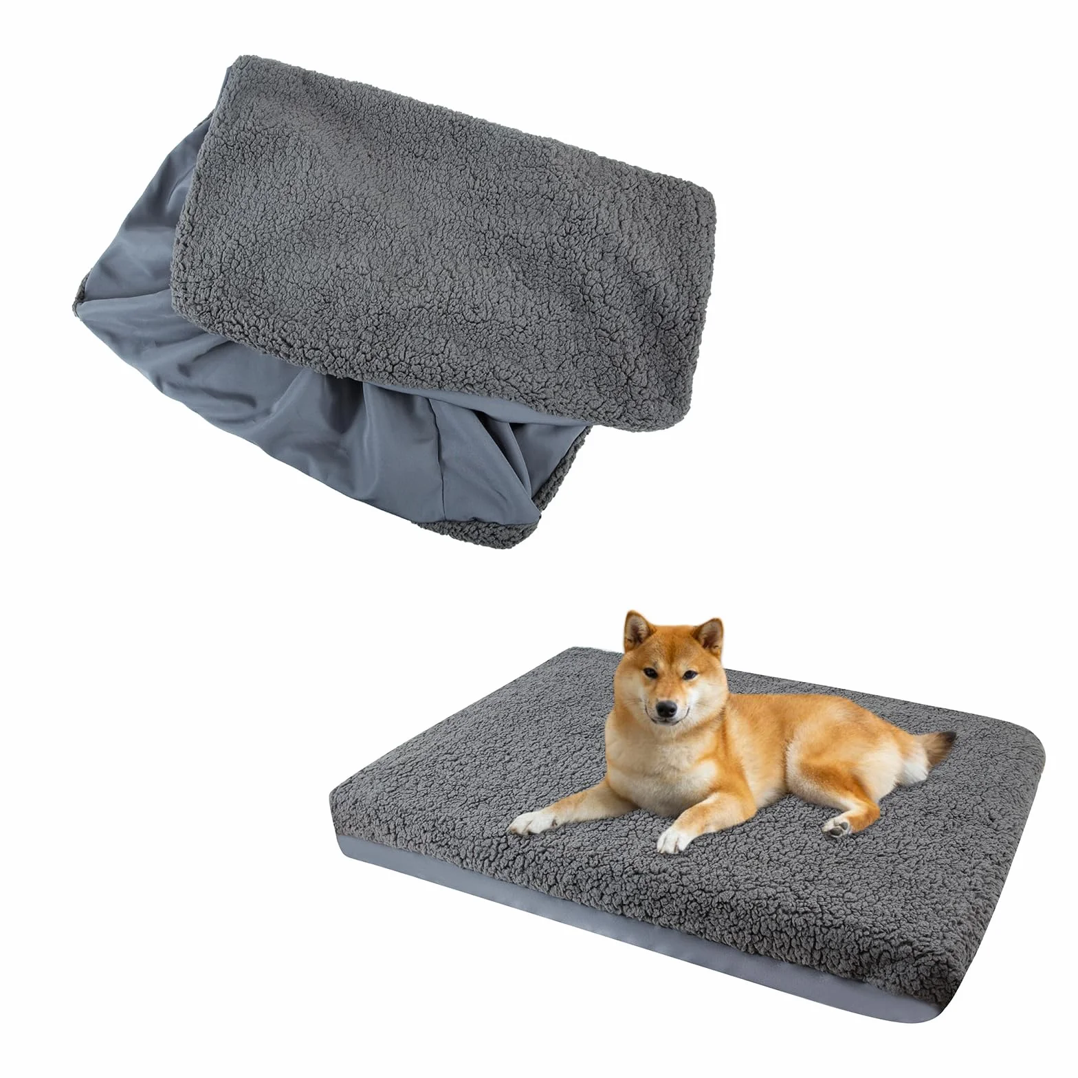 Housses de lit pour Chien Housse en Peluche Douce Imperméable Lavable Amovible M 91 x 69 x 15 cm