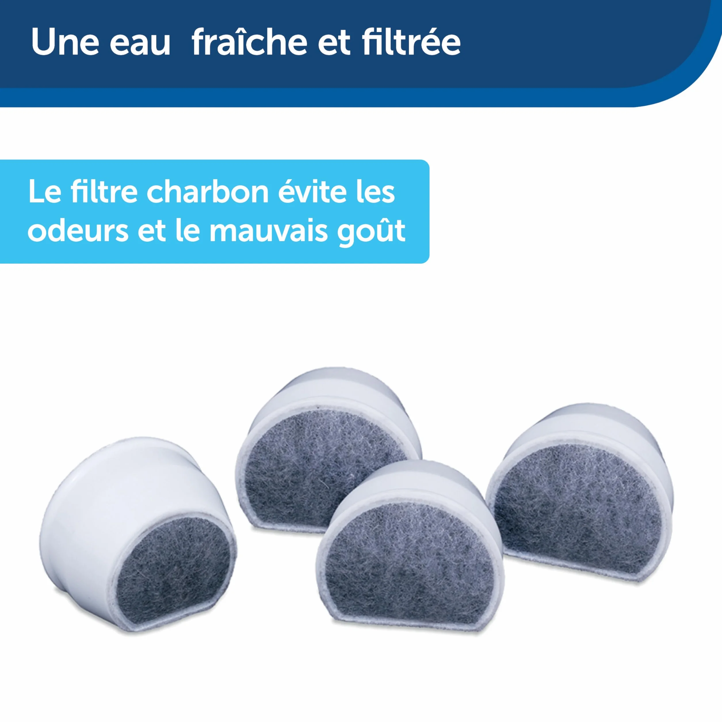 Petsafe Filtre Au Charbon De Rechange Pour Fontaine À Eau Pour Animaux Drinkwell Céramique Avalon Pagoda 7,5 L 3,7 L 1,8 L Pack De 4