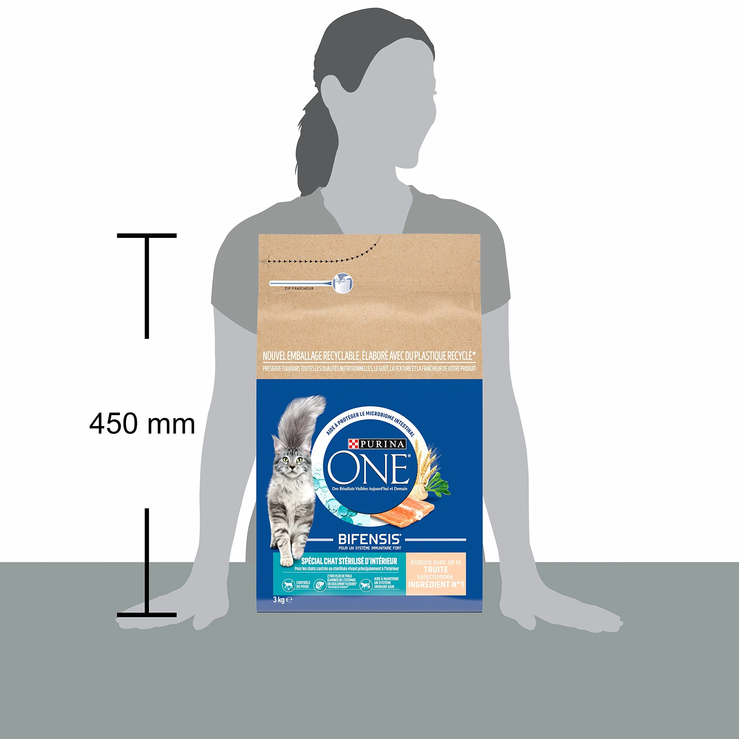 PURINA ONE BIFENSIS Croquettes Chat Stérilisé d'Intérieur Truite Aide contrôle poids système urinaire sain