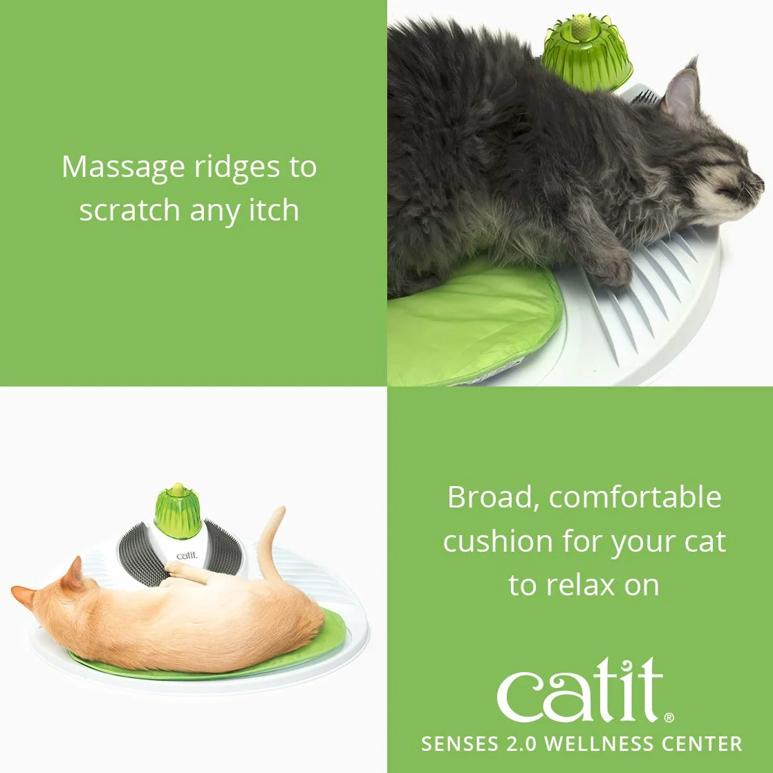 Catit Senses Station de Massage pour Chat, Vert
