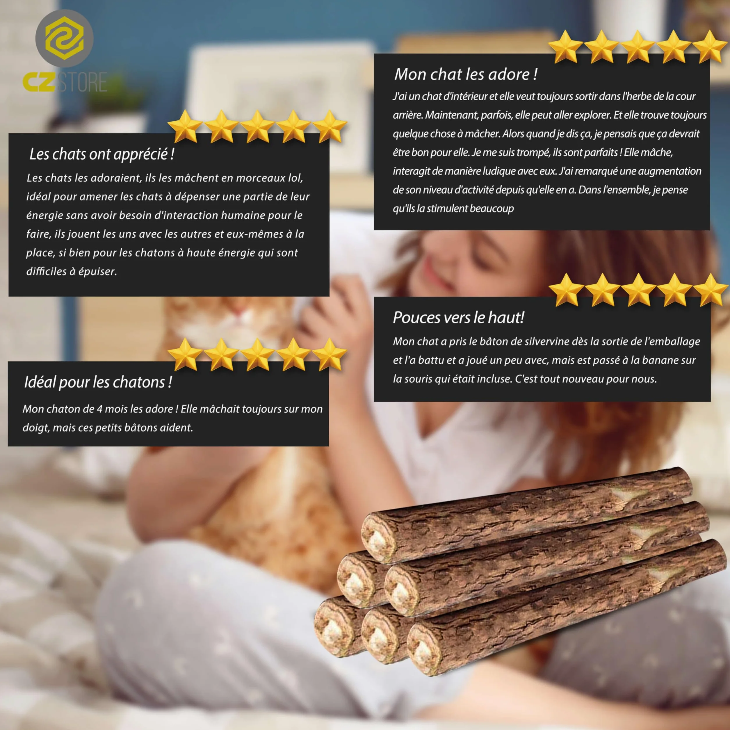 Marque Française Jouet pour Chat Catnip Bio Naturel Lot de 6
