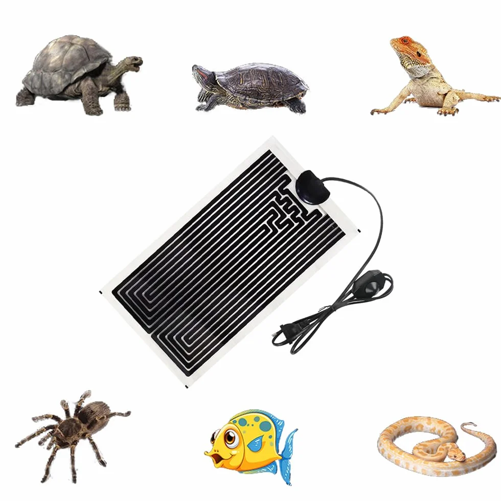 Tapis chauffant terrarium 14W réglable contrôle température reptiles tortues serpents lézards