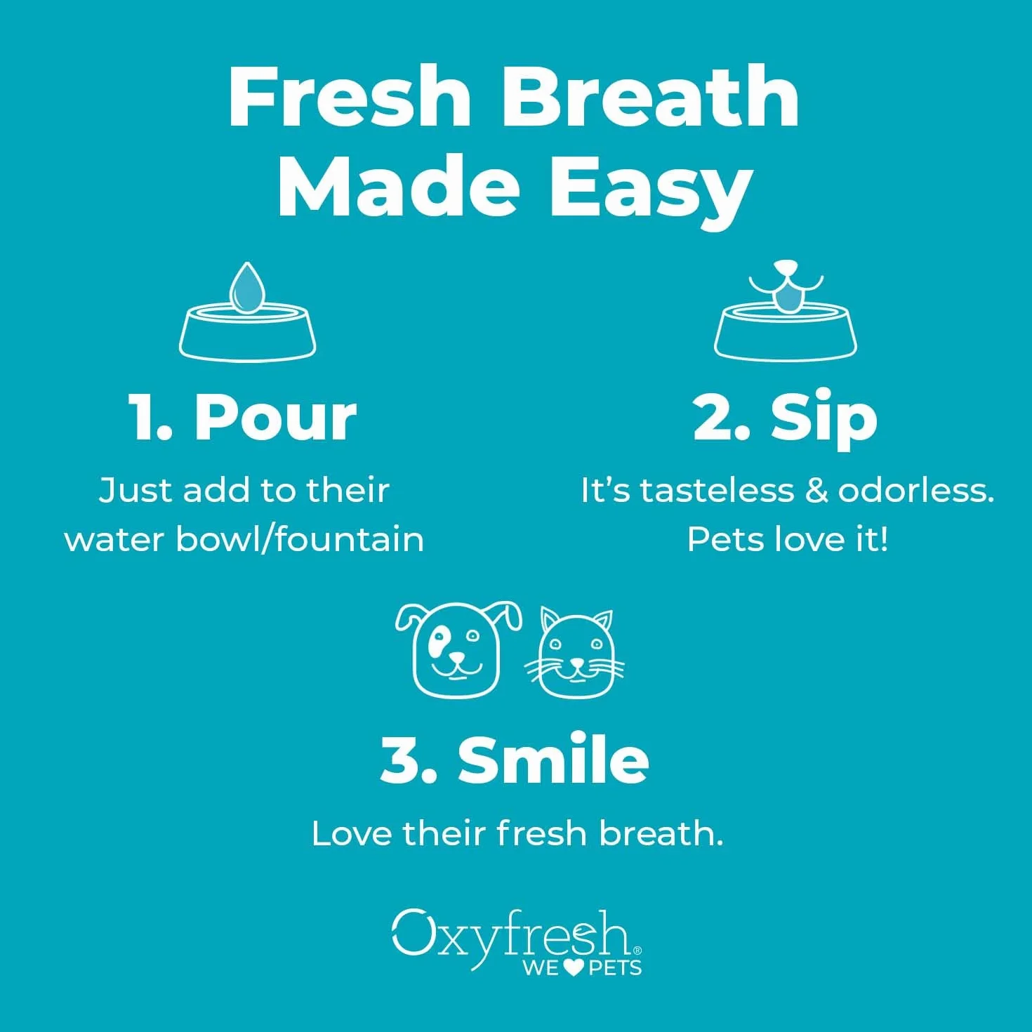 Oxyfresh Premium pour Animal Domestique Soin Dentaire Solution pour la Mauvaise haleine et Les Caries