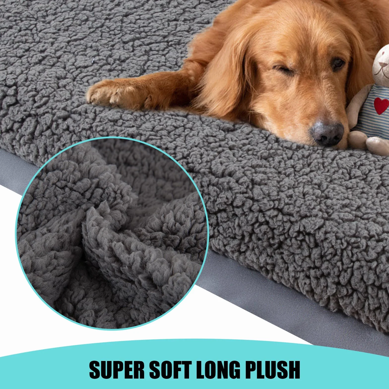 Housse de Rechange pour Lit de Chien Lavable Imperméable Peluche Douce Housse de Matelas Animaux