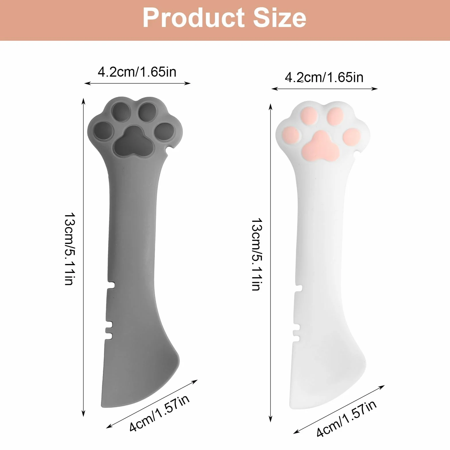 Lot de 2 cuillères à nourriture pour chat - Cuillère à chat - Ouvre-boîte multifonction - Pour animaux de compagnie - Cuillère à nourriture pour animaux de compagnie