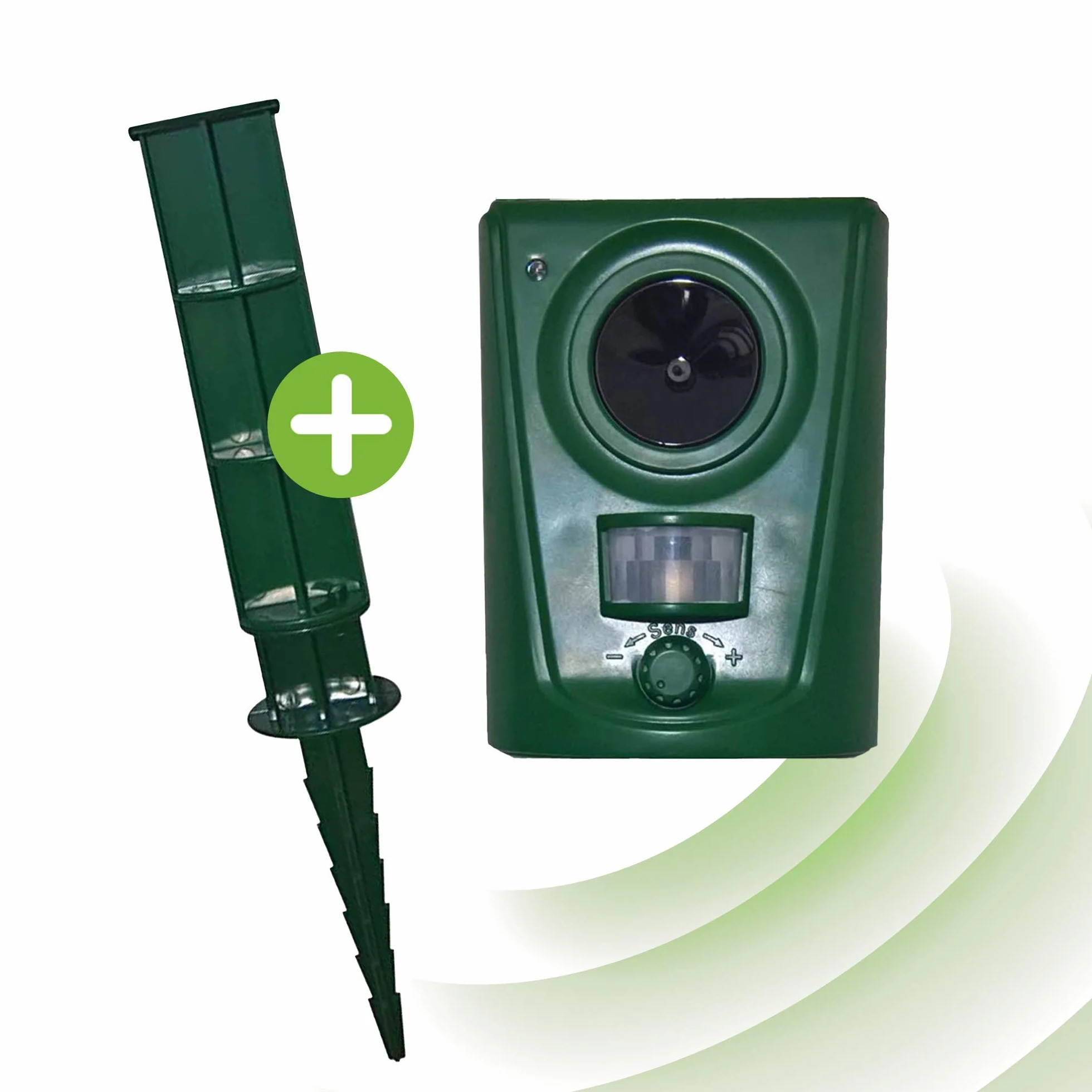 ISOTRONIC Répulsif ultrasonique pour Animaux Anti-Chats à Piles avec Piquet de Sol Portée 10 m