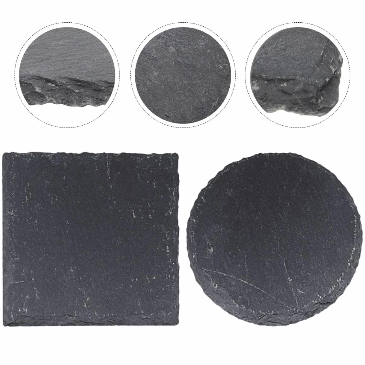 Lot de 2 Plateformes en Pierre pour Tortues, Ardoise Naturelle 10x10 cm, Accessoire Terrarium Reptile